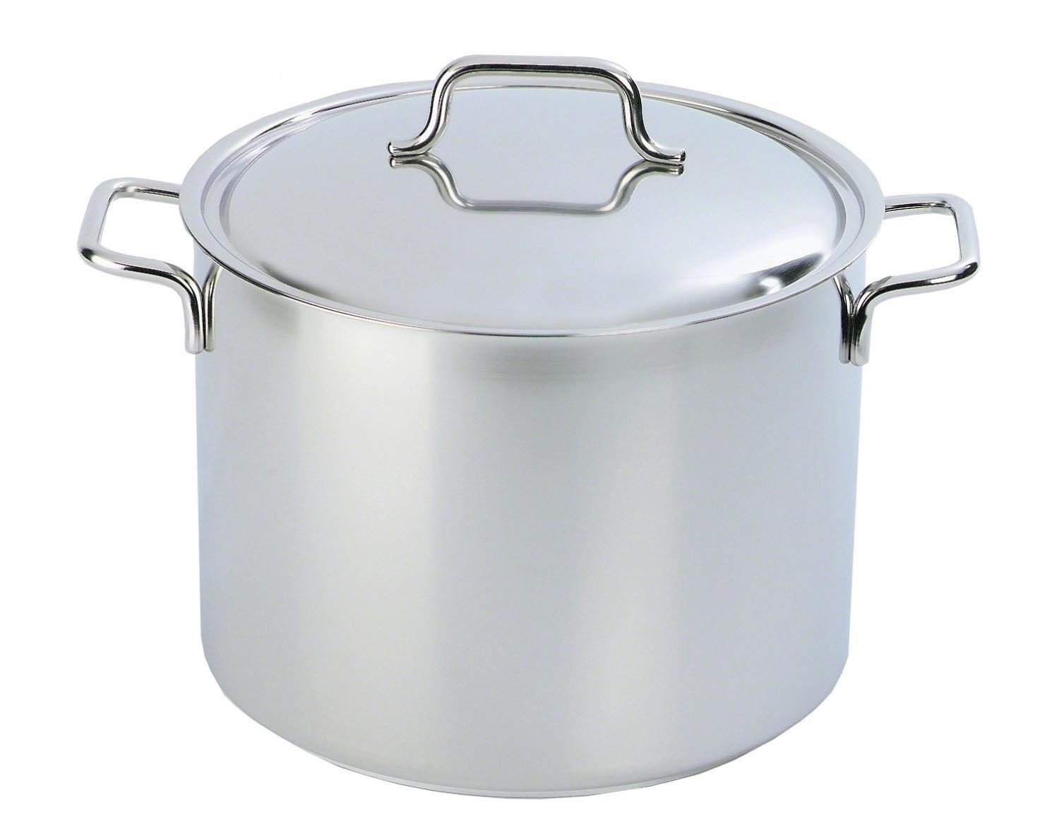 Apollo Kochtopf hoch m. Deckel D20cm 5lt H21.6cm in Silber präsentiert im Onlineshop von KAQTU Design AG. Pfanne/Topf ist von Demeyere