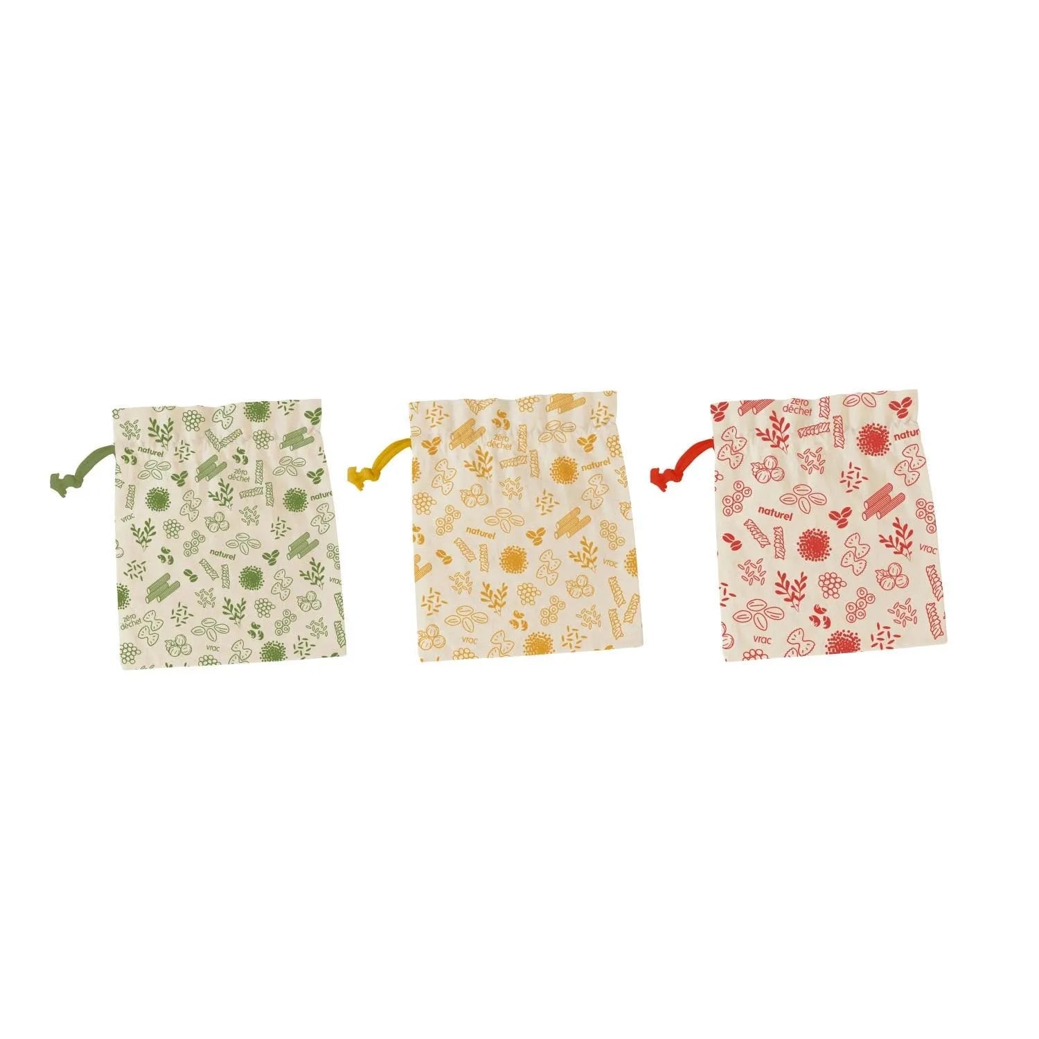 3er Set Stoffbeutel 20x25cm in Mehrfarbig präsentiert im Onlineshop von KAQTU Design AG. Küchenhelfer ist von Pebbly