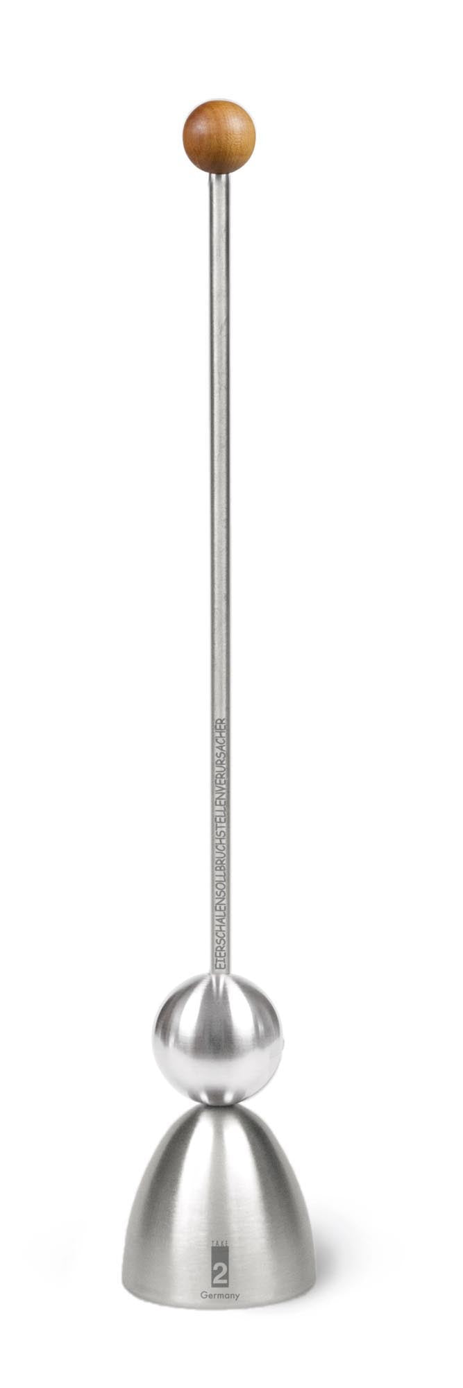 Clack Eieröffner Birnenholzkugel in Silber präsentiert im Onlineshop von KAQTU Design AG. Flaschenöffner ist von Maison Truffe