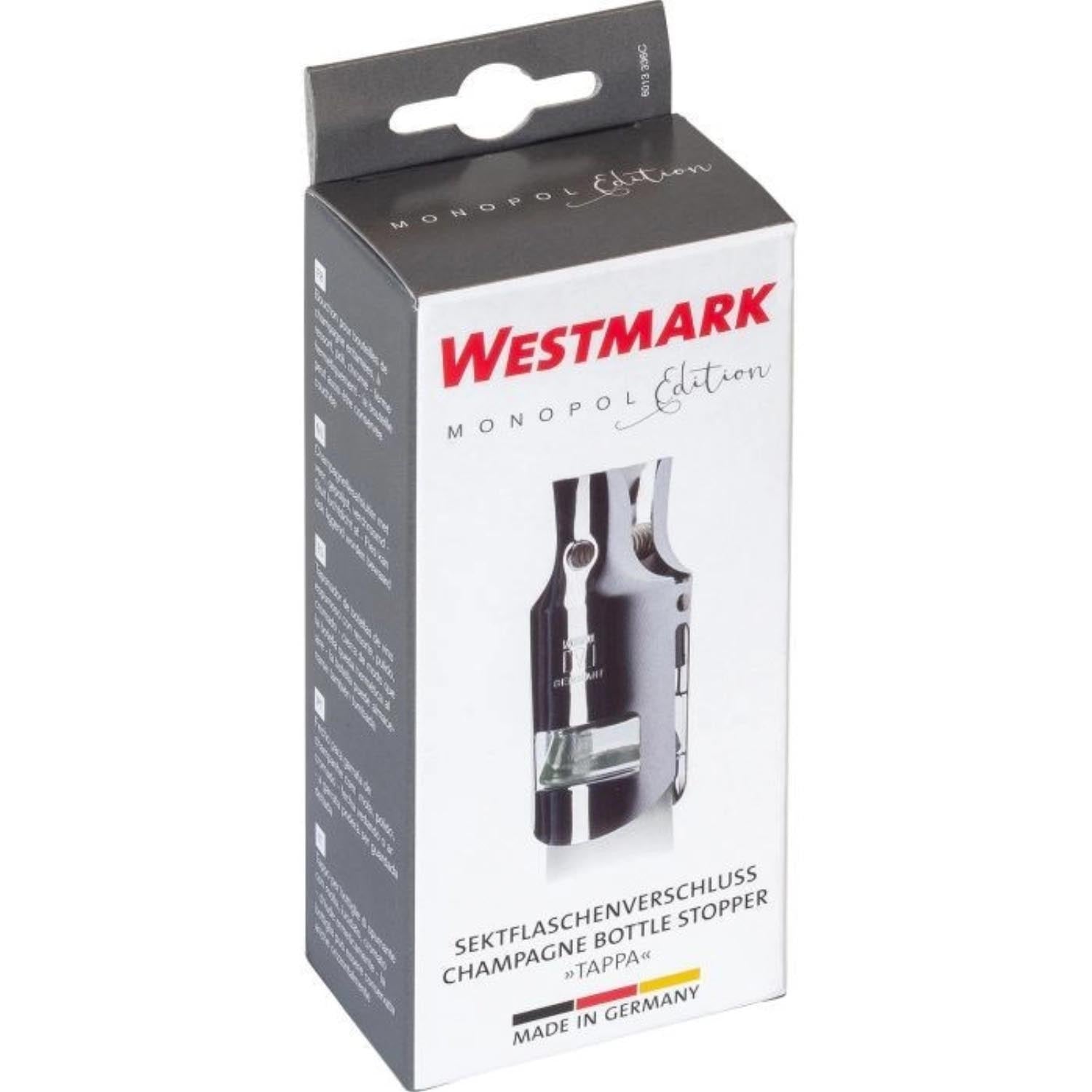 Eleganter verchromter Sektverschluss von Westmark, bewahrt Frische und Geschmack, praktisch und hochwertig für jeden Anlass.