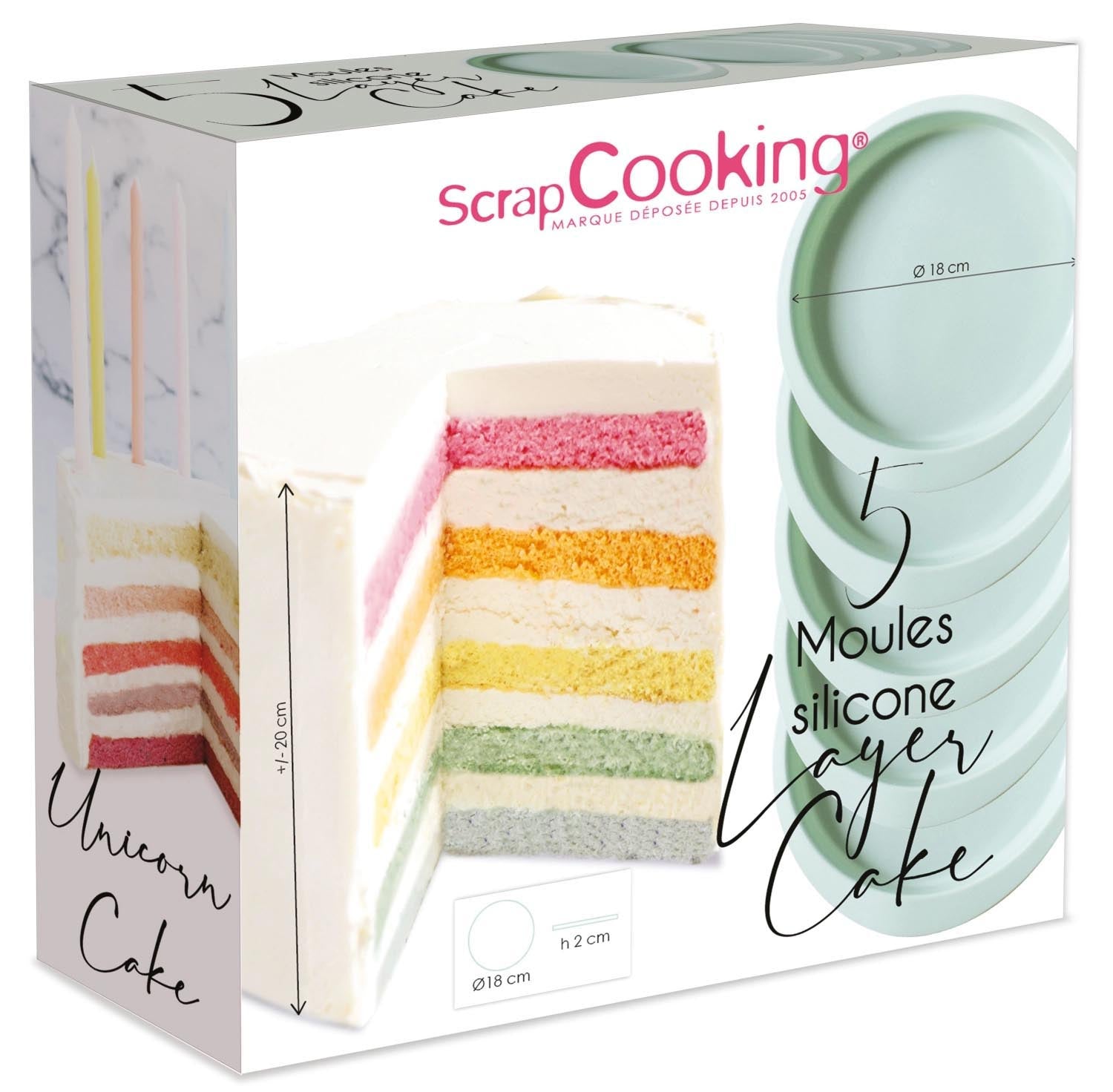 5 Silikonbackformen für Layer Cake in Grün präsentiert im Onlineshop von KAQTU Design AG. Backform / Backblech ist von Scrap Cooking