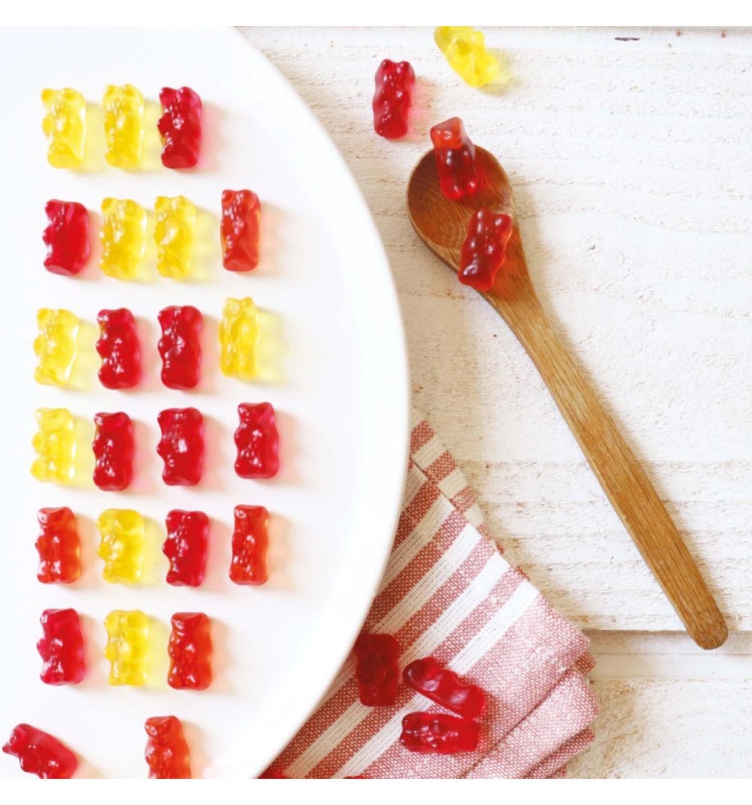 Fertigmischung für Gummibärchen mit Zitronengeschmack, 100g, von Scrap Cooking. Einfach zuzubereiten, ideal für kreative Naschereien.