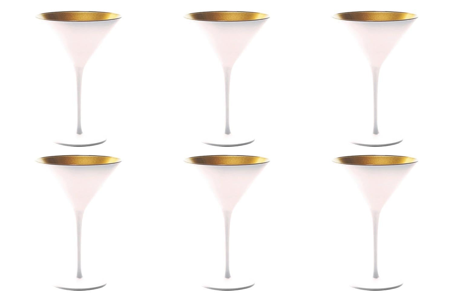 6 set Elements Cocktail Shell 240ml White/Gold