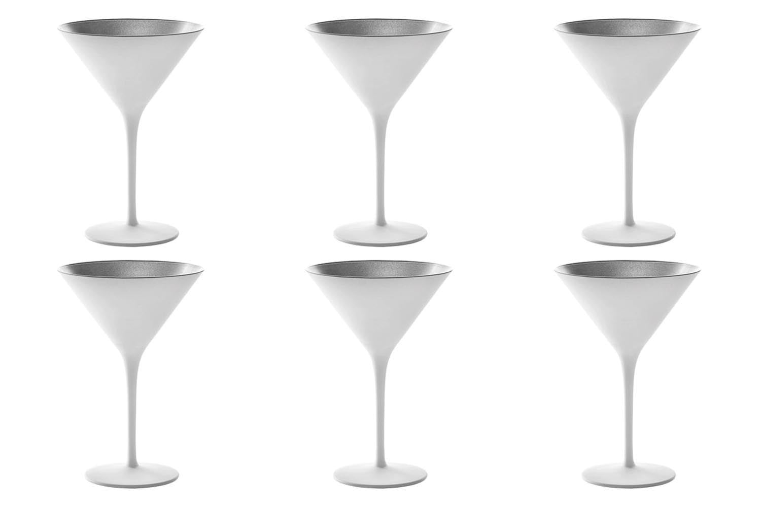 6 set elementi cocktail guscio 240 ml bianco/argento