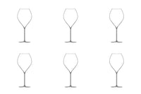 Set of 6 Jamesse Grand Rouge Red Wine Glasses, 70 cl, Hand-Blown