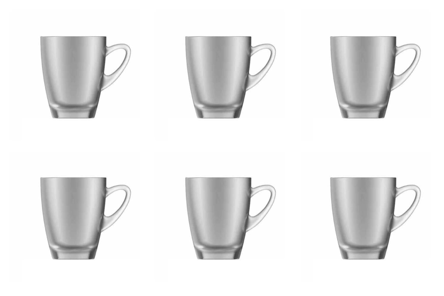 6er Set Kenia Glas Henkelbecher breit satiniert 31cl