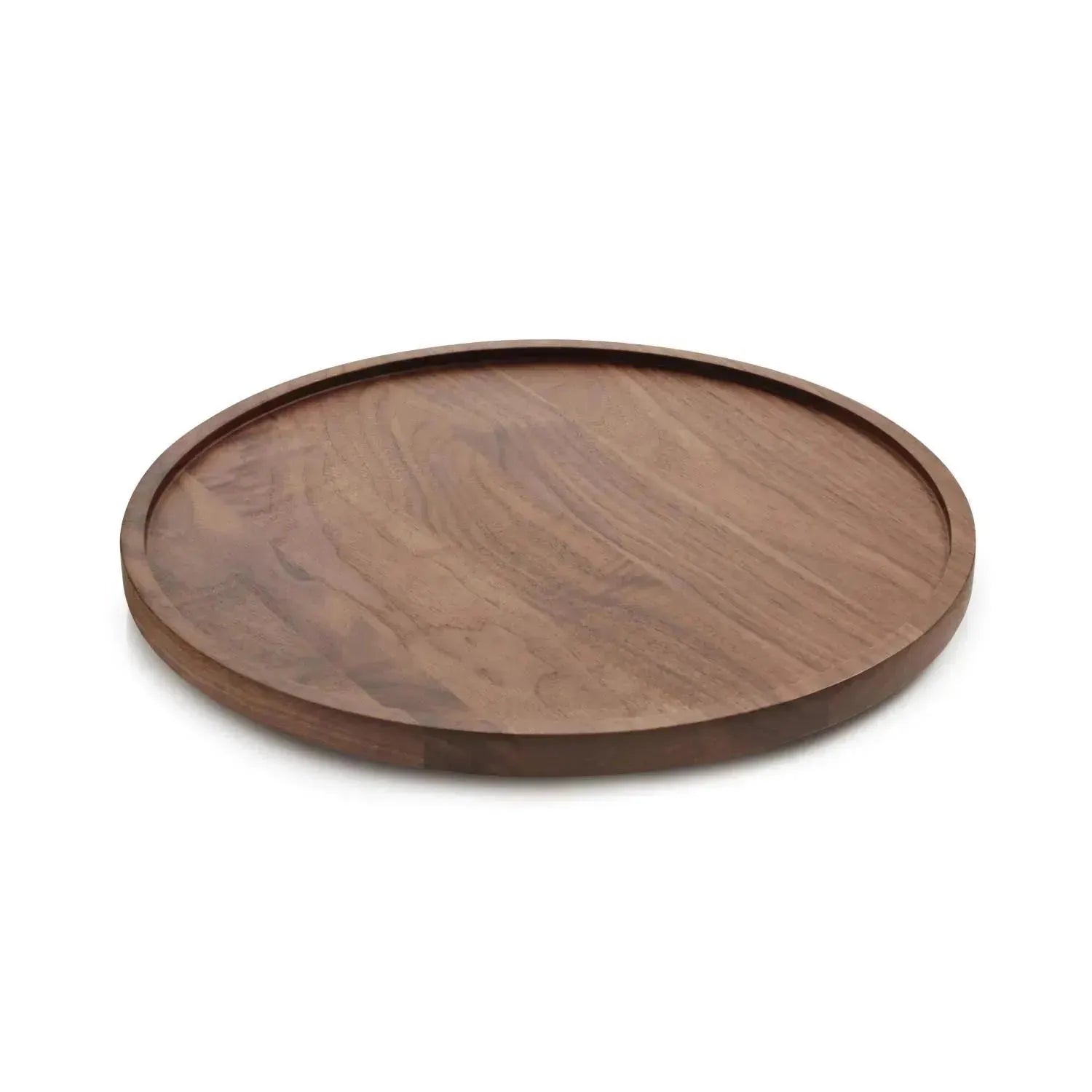 En Scene Serviertablett rund mit Rand D33cm Walnussholz in Braun präsentiert im Onlineshop von KAQTU Design AG. Tablett ist von Revol