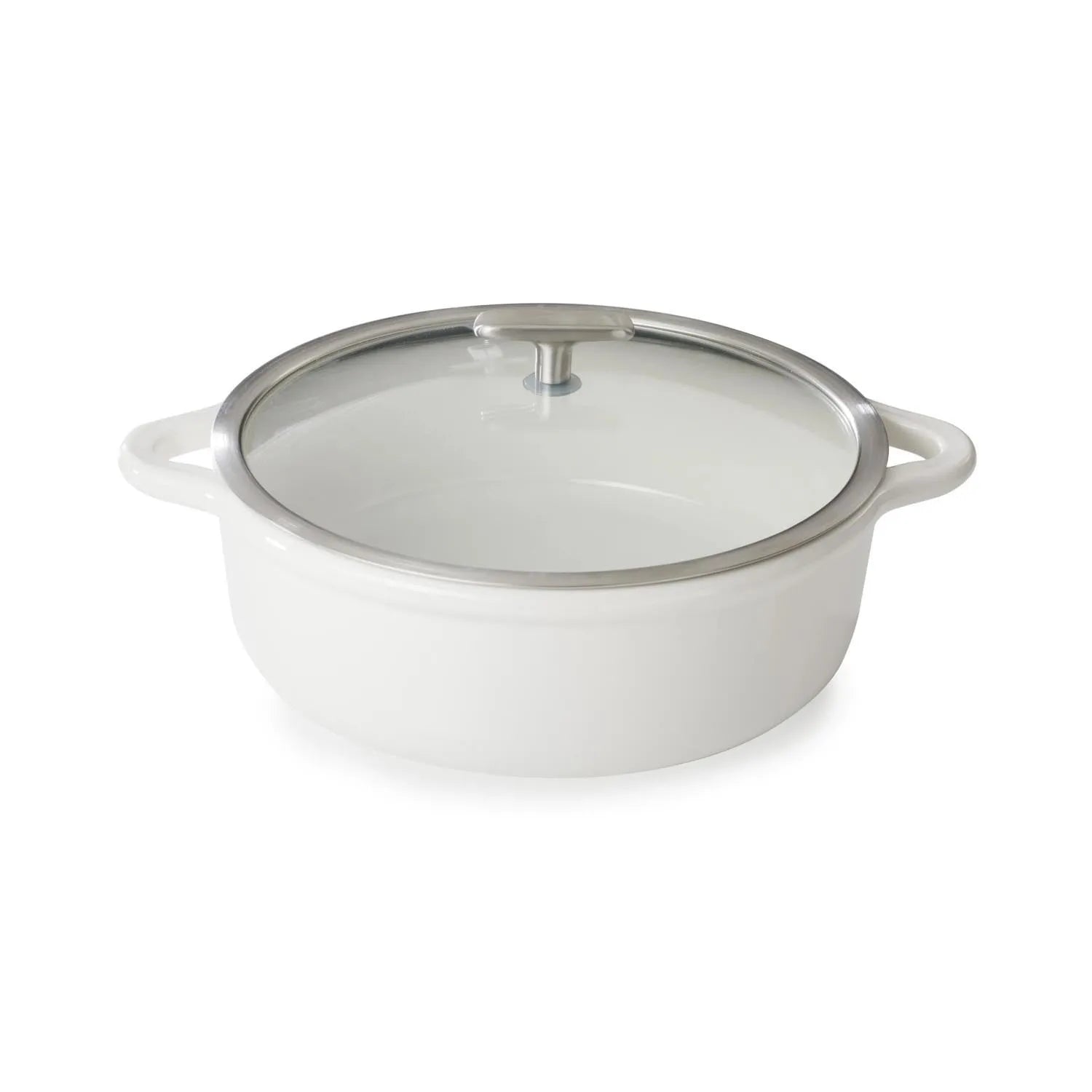 Bombance Induktionskasserolle D29cm alab. weiss Glasdeckel in Weiss präsentiert im Onlineshop von KAQTU Design AG. Pfanne/Topf ist von Revol
