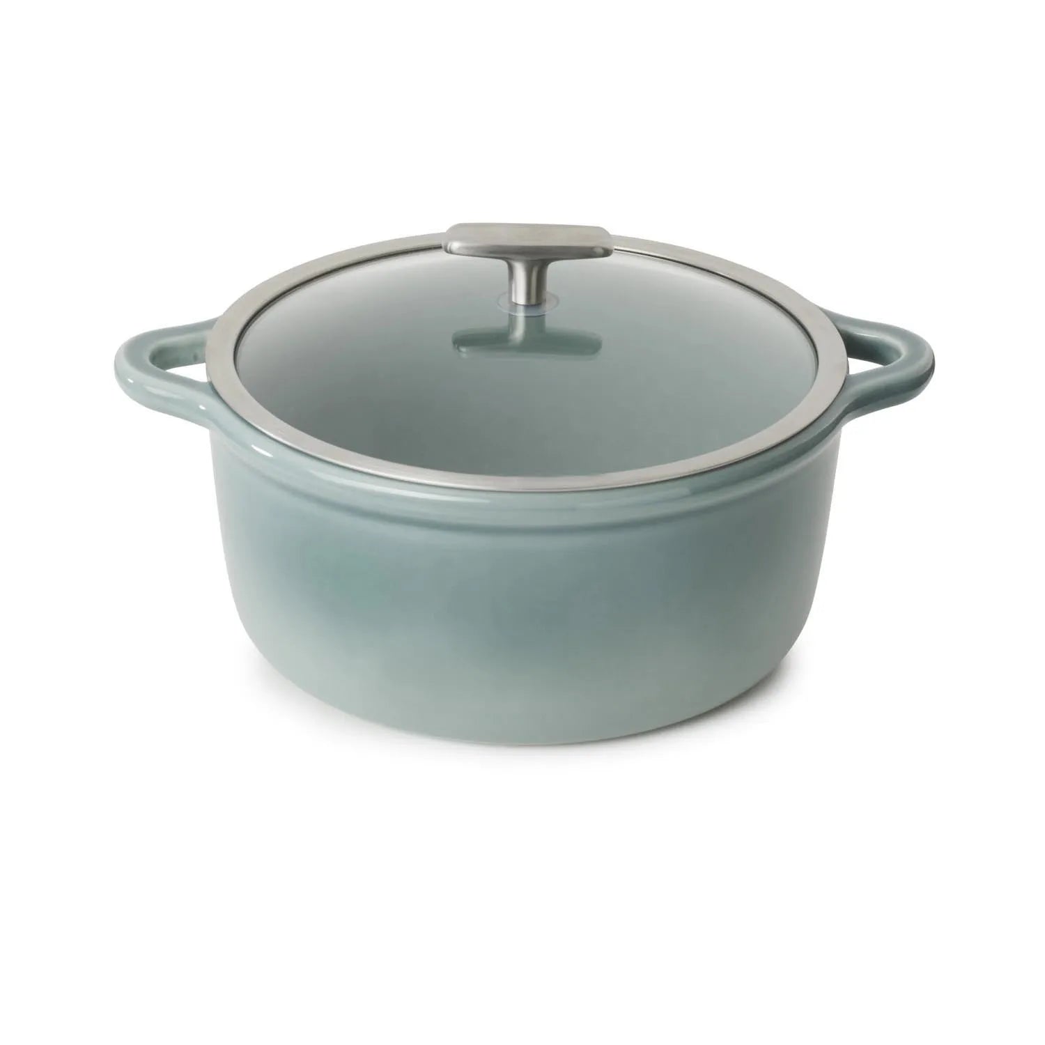 Bombance Induktionskasserolle D26cm wolkengrau Glasdeckel in Silber präsentiert im Onlineshop von KAQTU Design AG. Pfanne/Topf ist von Revol