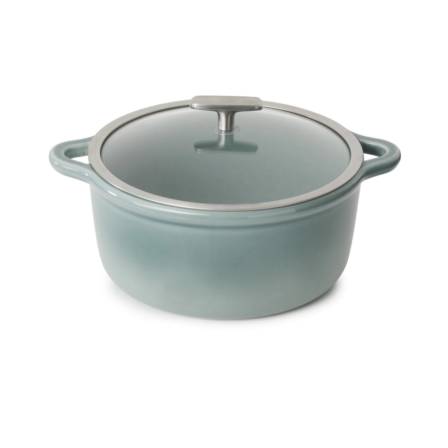 Bombance Induktionskasserolle D26cm wolkengrau Glasdeckel in Silber präsentiert im Onlineshop von KAQTU Design AG. Pfanne/Topf ist von Revol