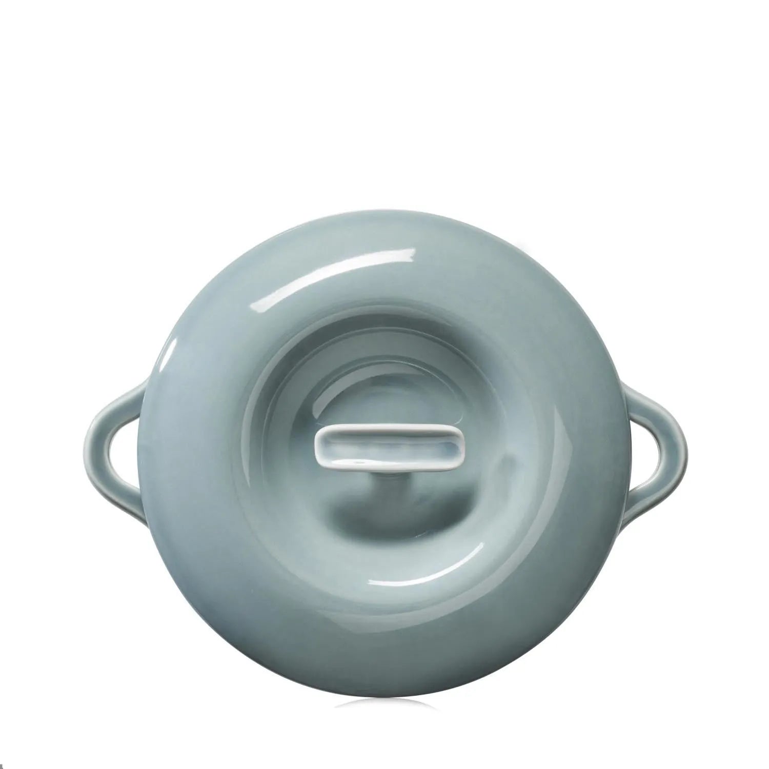 Elegante Induktionskasserolle D22cm in Wolkengrau von Revol, ideal für stilvolles Kochen, mit passendem Deckel.