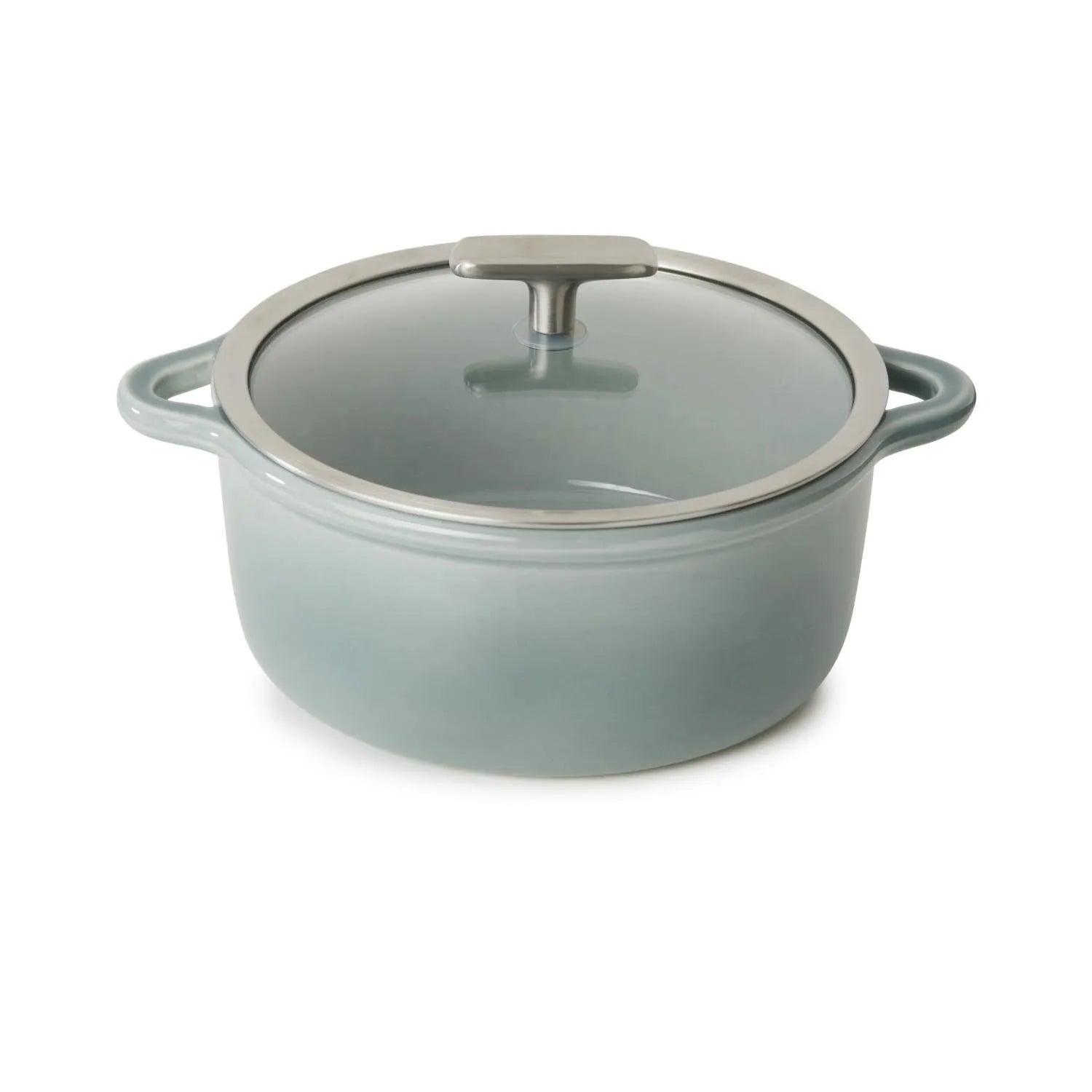 Bombance Induktionskasserolle D22cm wolkengrau Glasdeckel in Silber präsentiert im Onlineshop von KAQTU Design AG. Pfanne/Topf ist von Revol