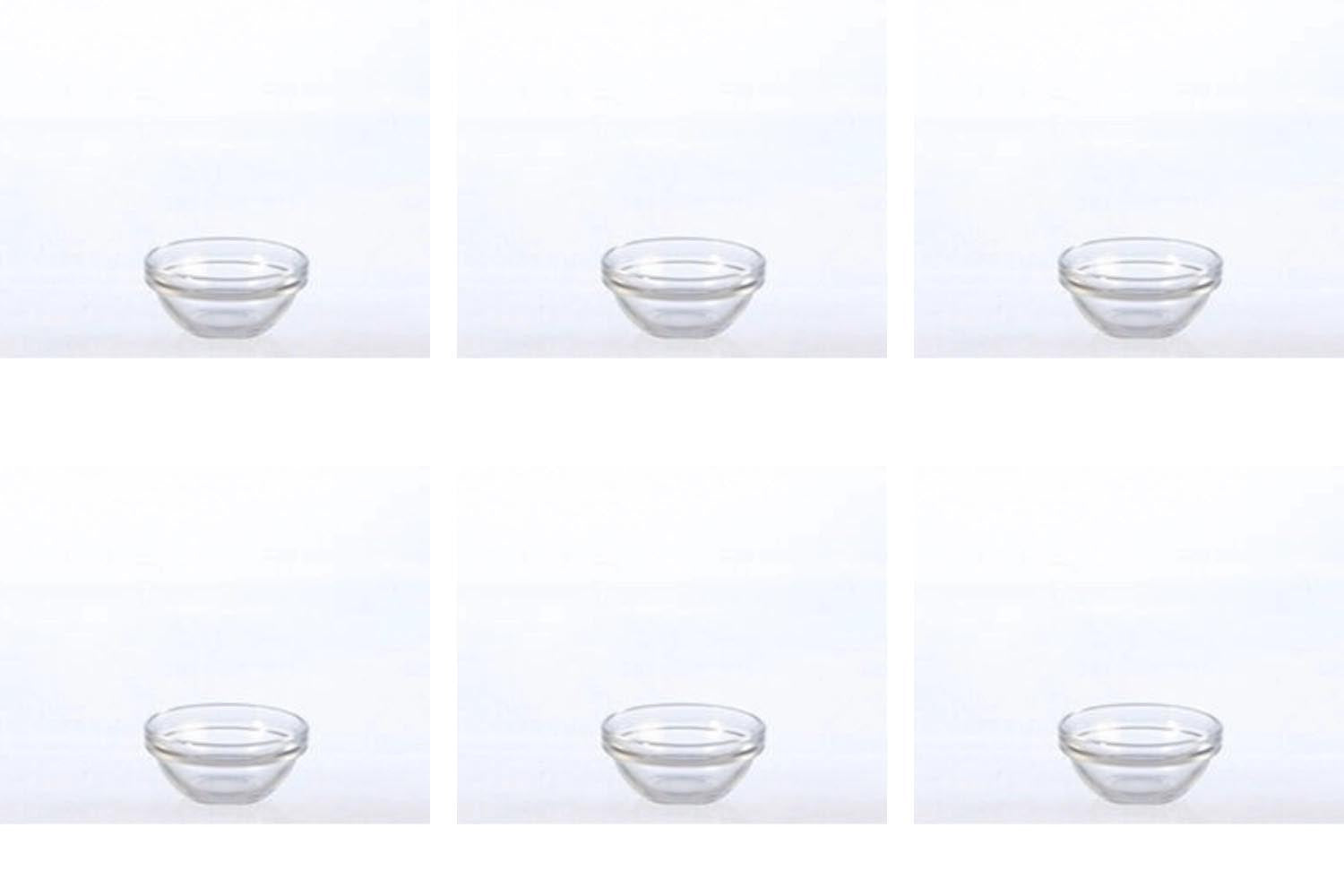 6 Set Empilable glass bowl around stackable 6cm