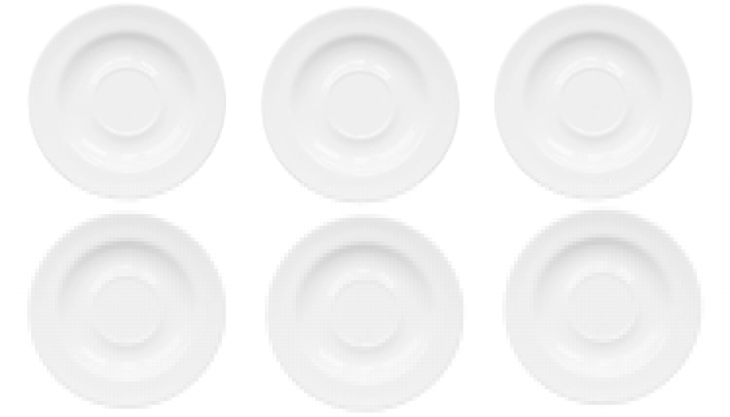 6er Set Karat 19 Kombi Untertasse 16cm in Weiss präsentiert im Onlineshop von KAQTU Design AG. Espressotassen ist von Royal Porcelain