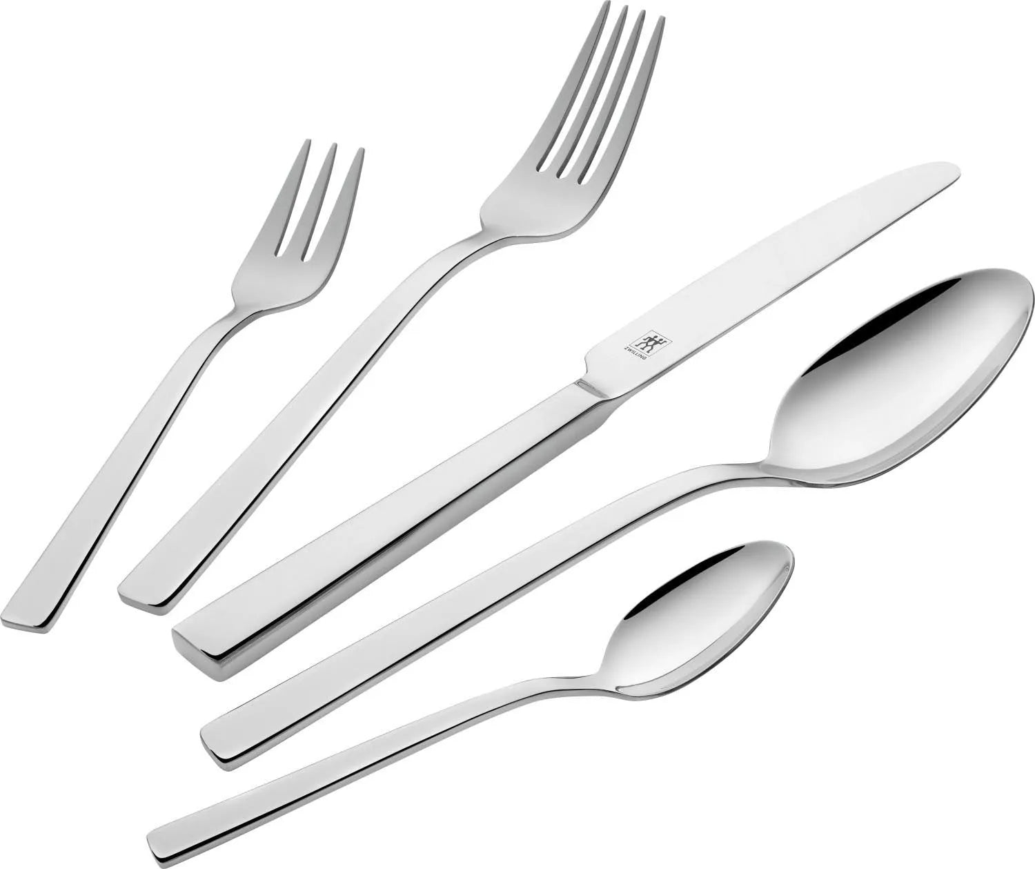 30tlg King Menübesteck poliert in Silber präsentiert im Onlineshop von KAQTU Design AG. Besteck ist von Zwilling
