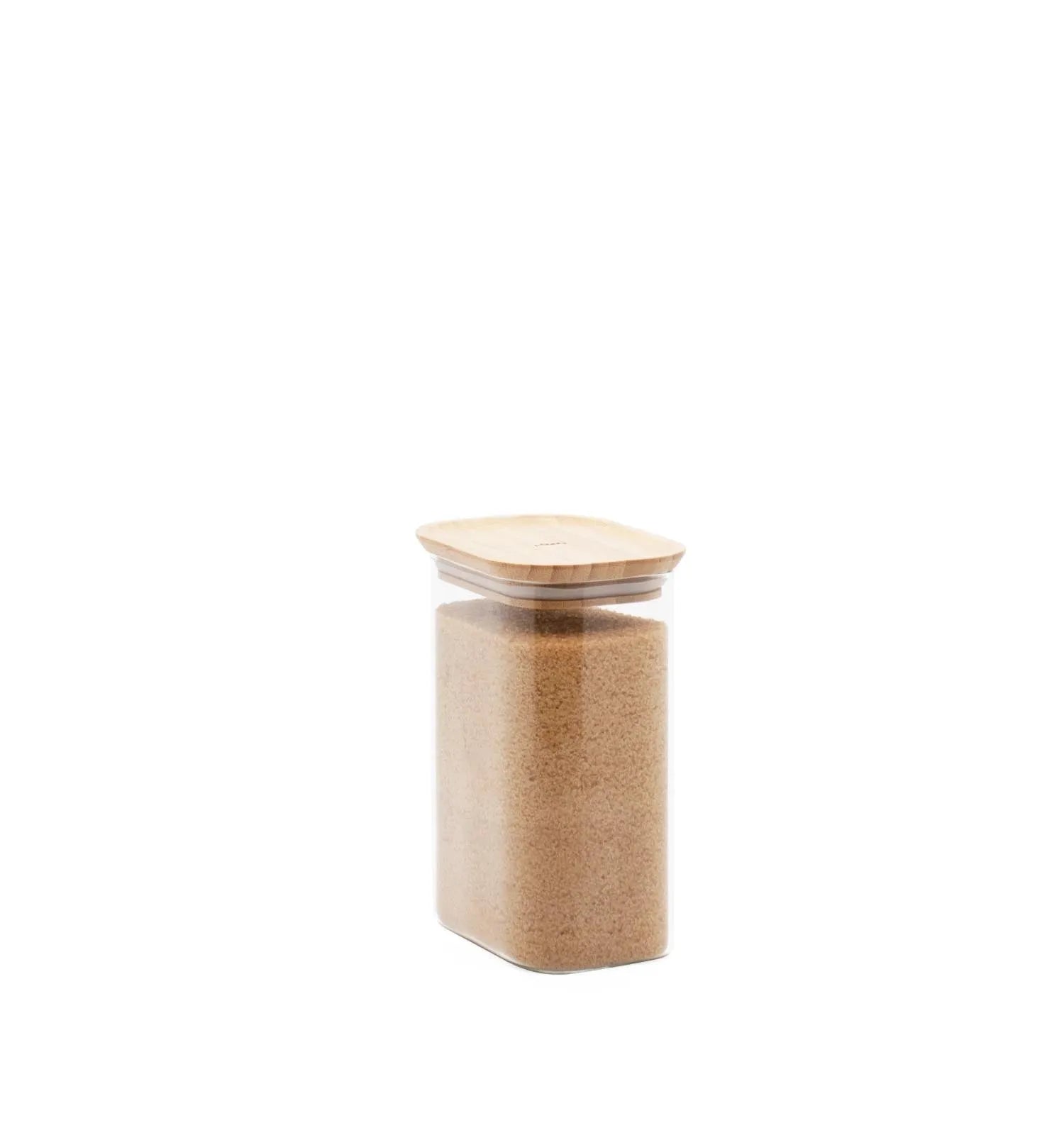 Vorratsglas mit Bambusdeckel 1.2l 12.5x8.5x18cm in Braun präsentiert im Onlineshop von KAQTU Design AG. Aufbewahrungsbehälter ist von Pebbly