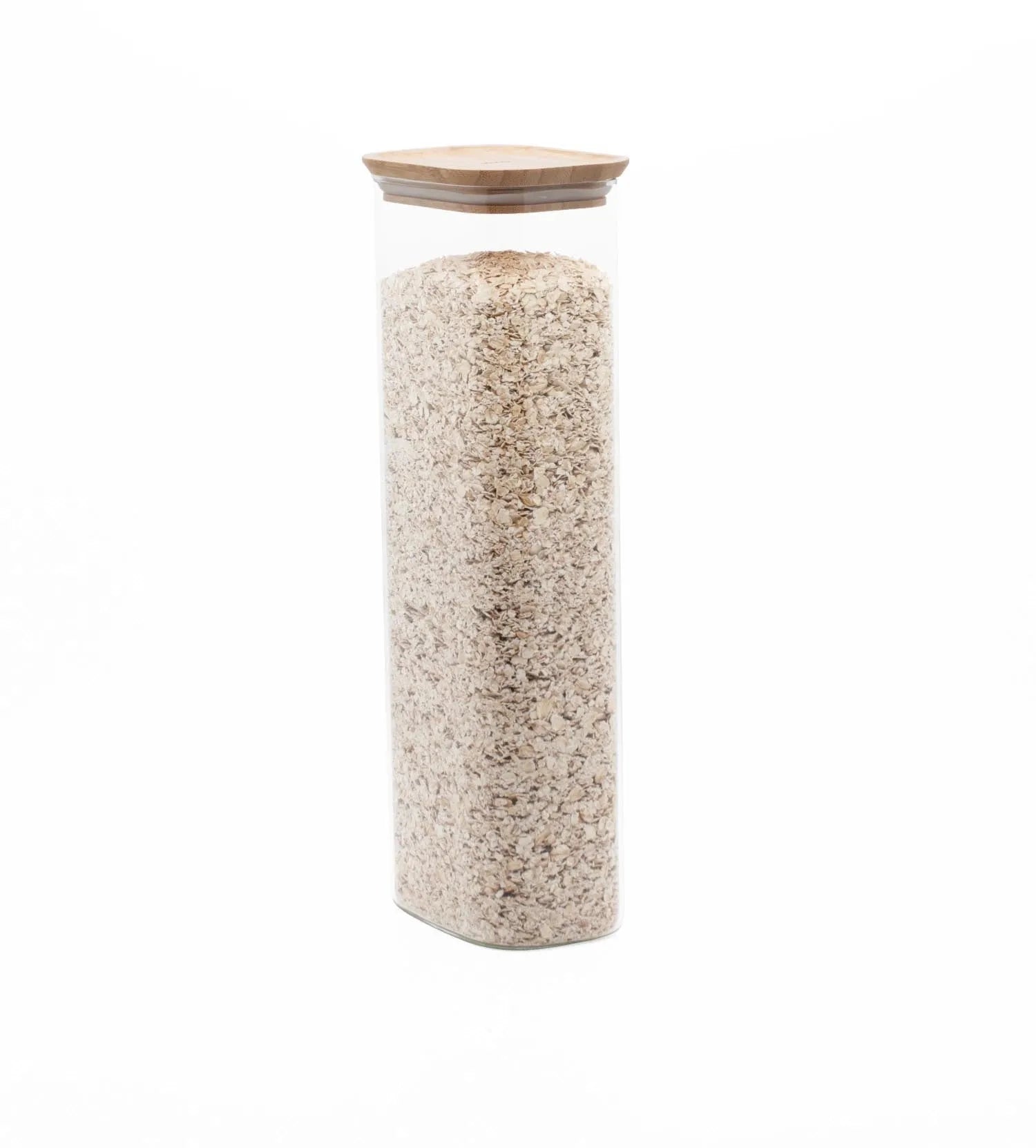 Vorratsglas mit Bambusdeckel 2.6l 12.5x8.5x35.5cm in Braun präsentiert im Onlineshop von KAQTU Design AG. Aufbewahrungsbehälter ist von Pebbly