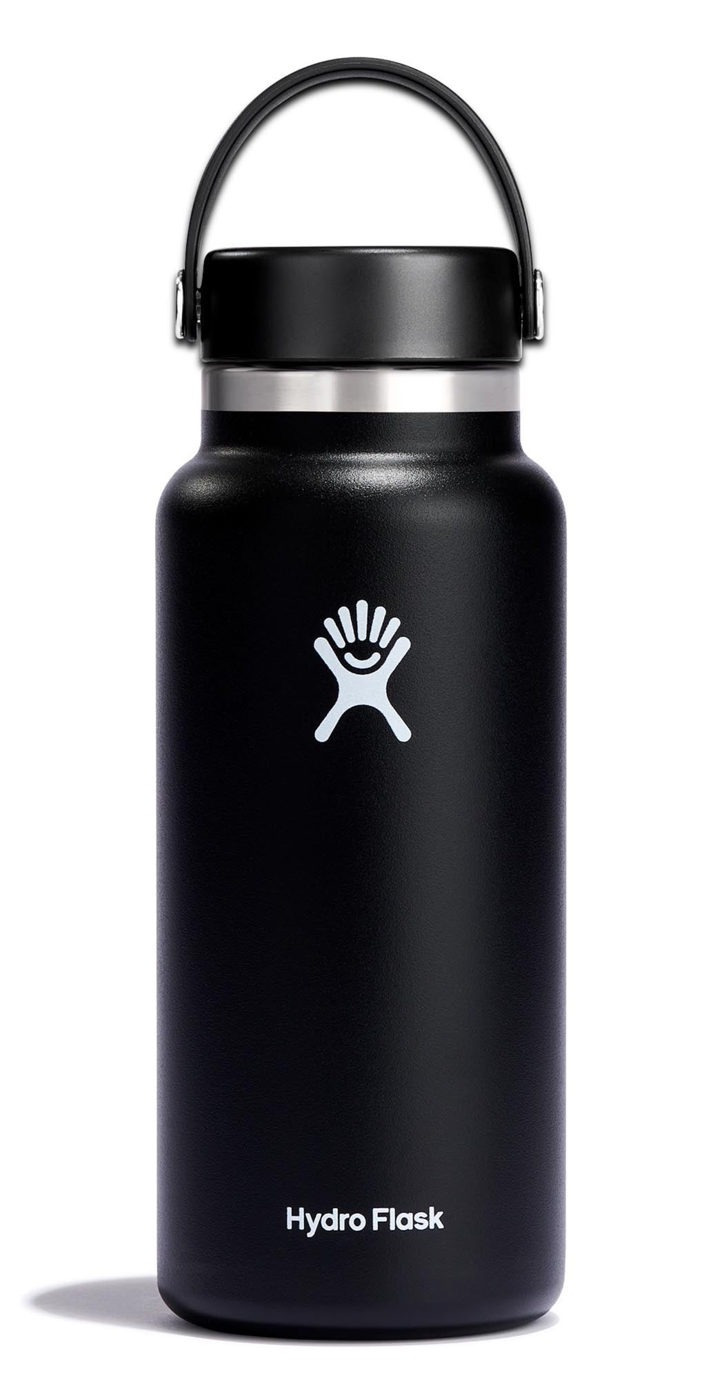 Trinkflasche Wide Flex Deckel 945ml schwarz in Schwarz präsentiert im Onlineshop von KAQTU Design AG. Trinkflasche ist von Hydro Flask