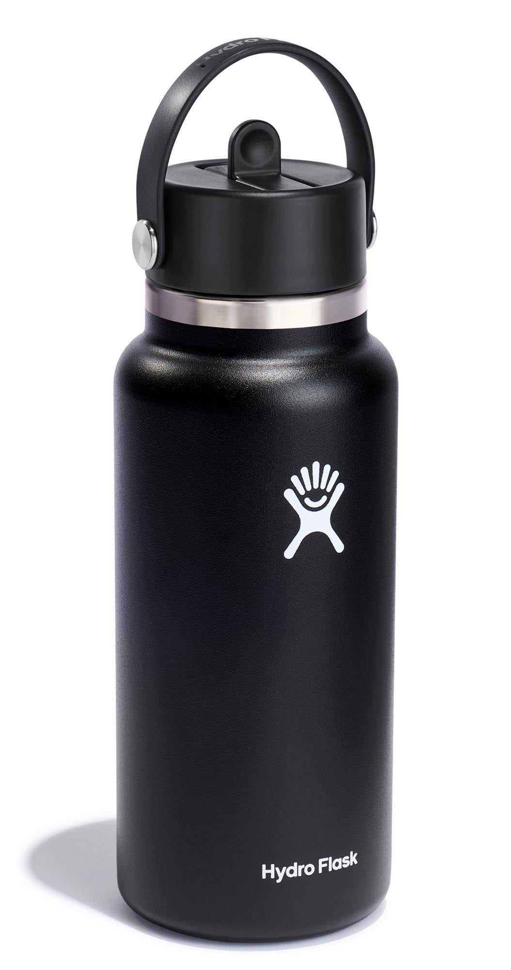 Trinkflasche Wide Flex Deckel Deckel Strohhalm 945ml schwarz in Schwarz präsentiert im Onlineshop von KAQTU Design AG. Trinkflasche ist von Hydro Flask