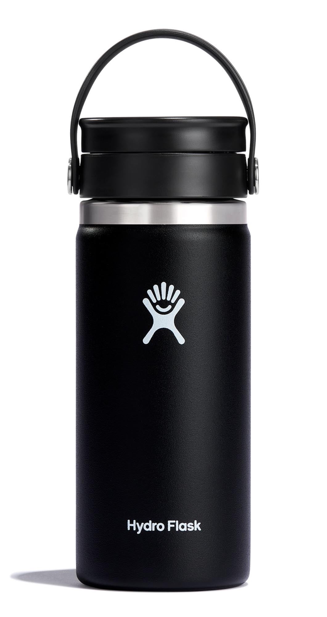 Trinkflasche Wide Flex Sip Deckel 470ml schwarz in Schwarz präsentiert im Onlineshop von KAQTU Design AG. Trinkflasche ist von Hydro Flask