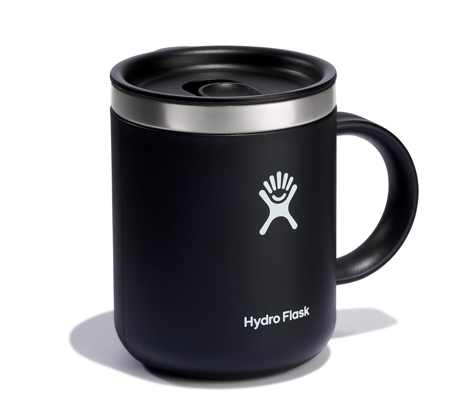 Schwarze 350ml Tasse von Hydro Flask, ideal für heiße und kalte Getränke, stilvolles Design für den Alltag und unterwegs.