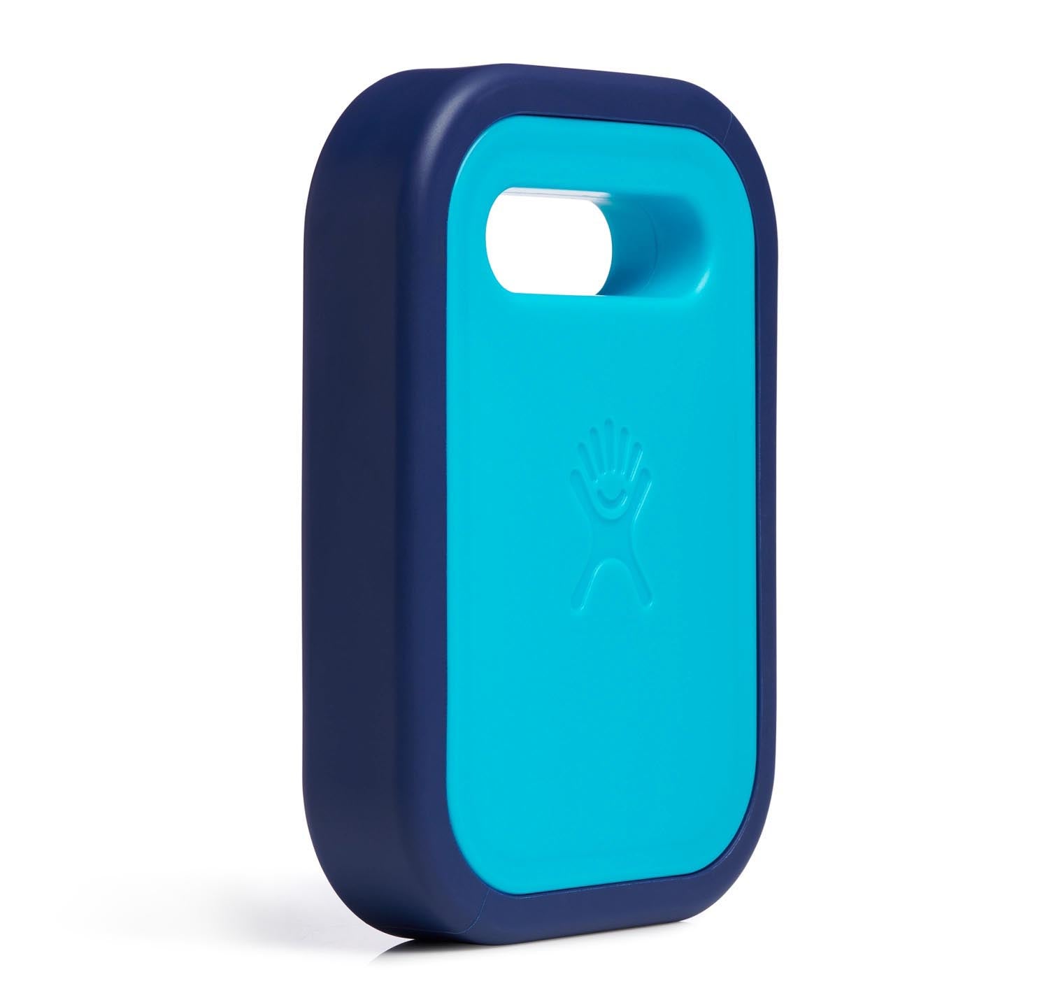 Kühlelement in der Farbe Pacific Blue von Hydro Flask, ideal für die Kühlung von Lebensmitteln und Getränken in der Küche.