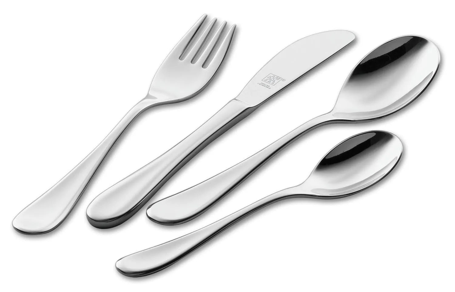 4tlg Kinderbesteck Filou in Silber präsentiert im Onlineshop von KAQTU Design AG. Besteck ist von Zwilling