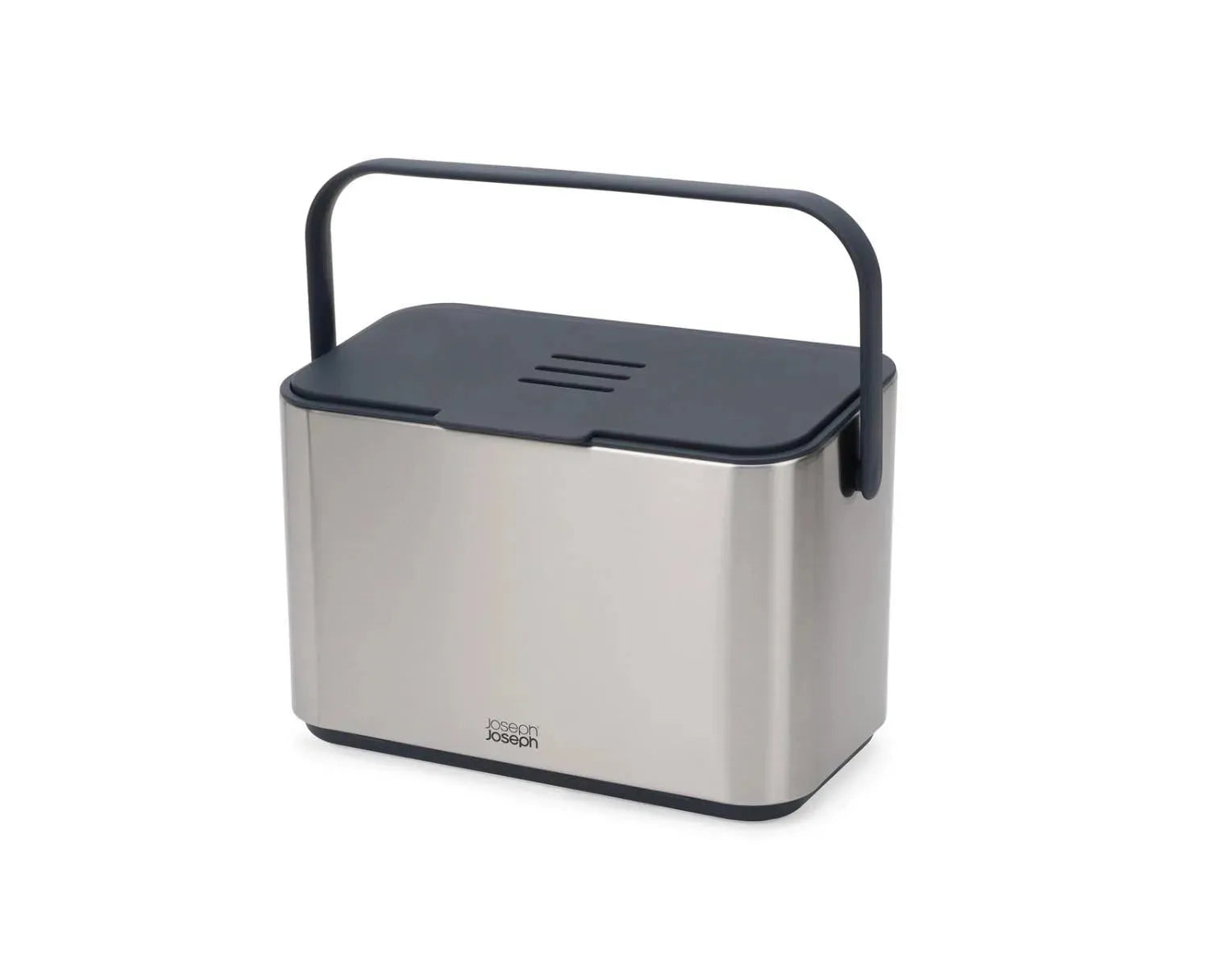 Compo 4l Kompostbehälter Edelstahl in Silber präsentiert im Onlineshop von KAQTU Design AG. Abfalleimer ist von Joseph Joseph