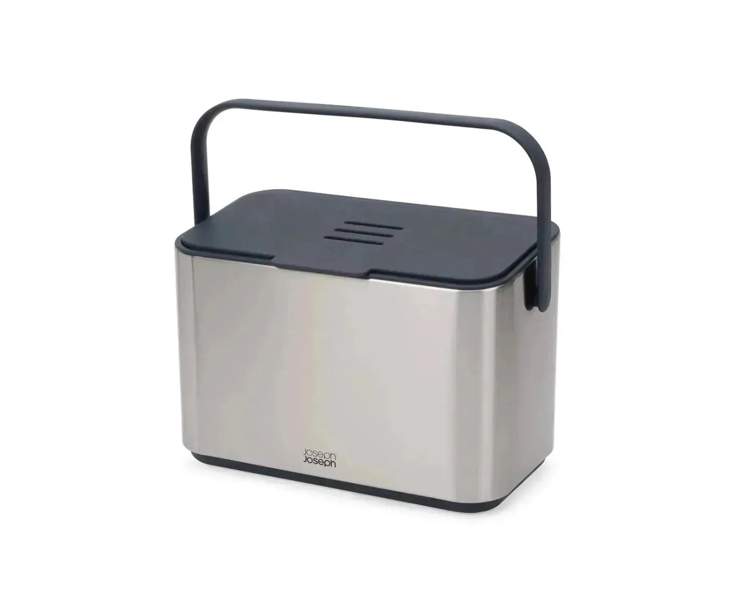 Compo 4l Kompostbehälter Edelstahl in Silber präsentiert im Onlineshop von KAQTU Design AG. Abfalleimer ist von Joseph Joseph