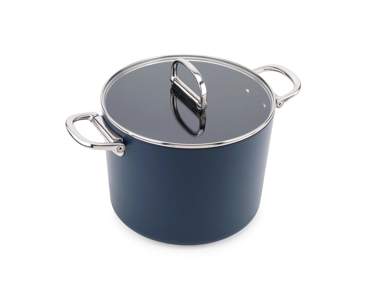 Space Suppentopf D25cm Griffe klappbar in Silber präsentiert im Onlineshop von KAQTU Design AG. Pfanne/Topf ist von Joseph Joseph