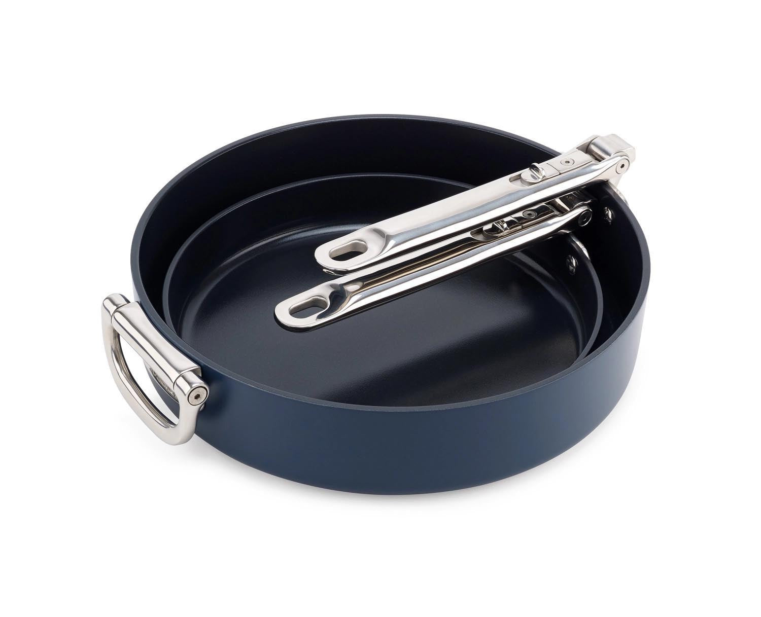 Joseph Joseph Space Bratpfannenset, 2-teilig, 24+28cm, mit Schutz, platzsparend, hochwertig, ideal für modernes Kochen.