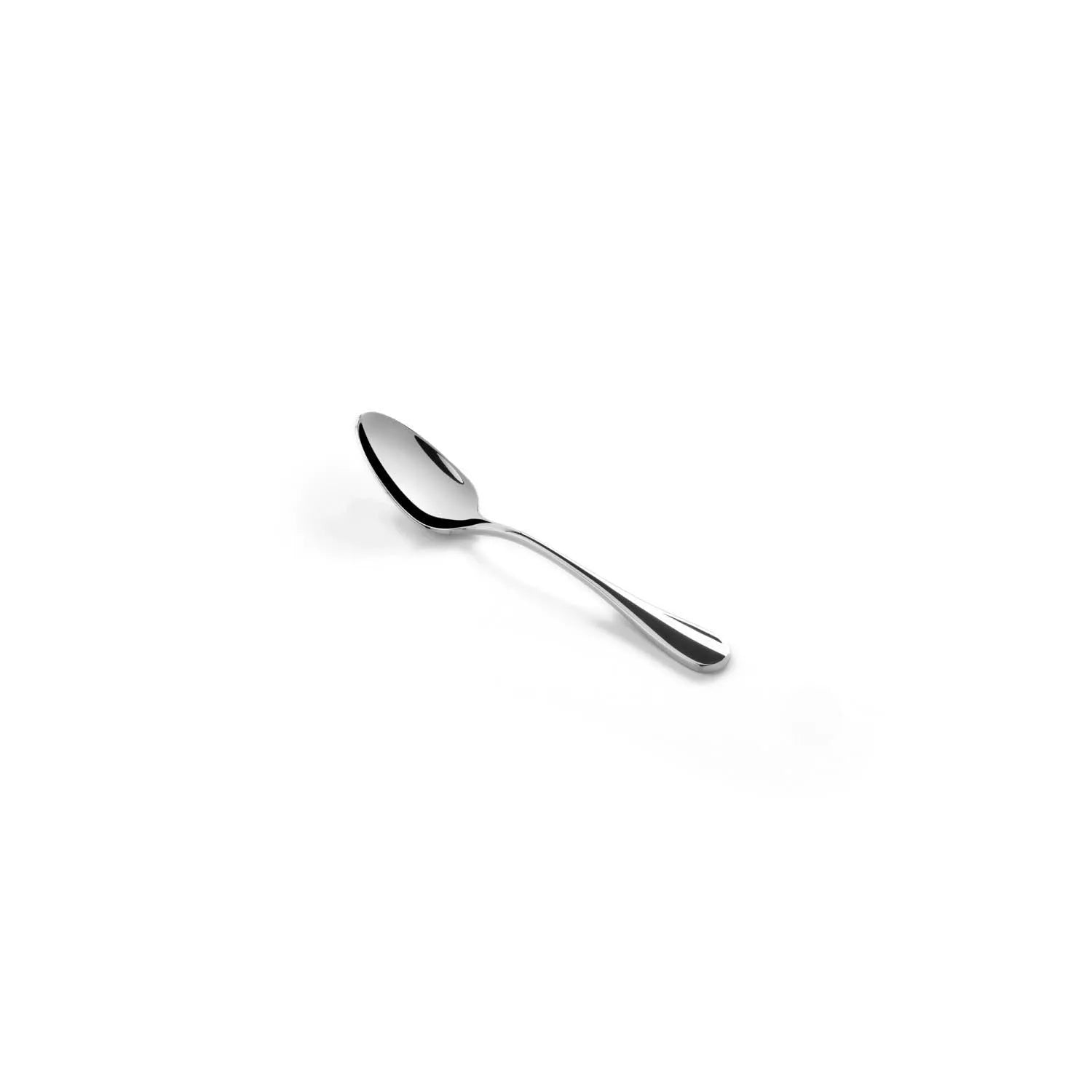 Eleganter Dessertlöffel aus poliertem Edelstahl, ideal für stilvolle Tischdekoration und genussvolle Desserts.
