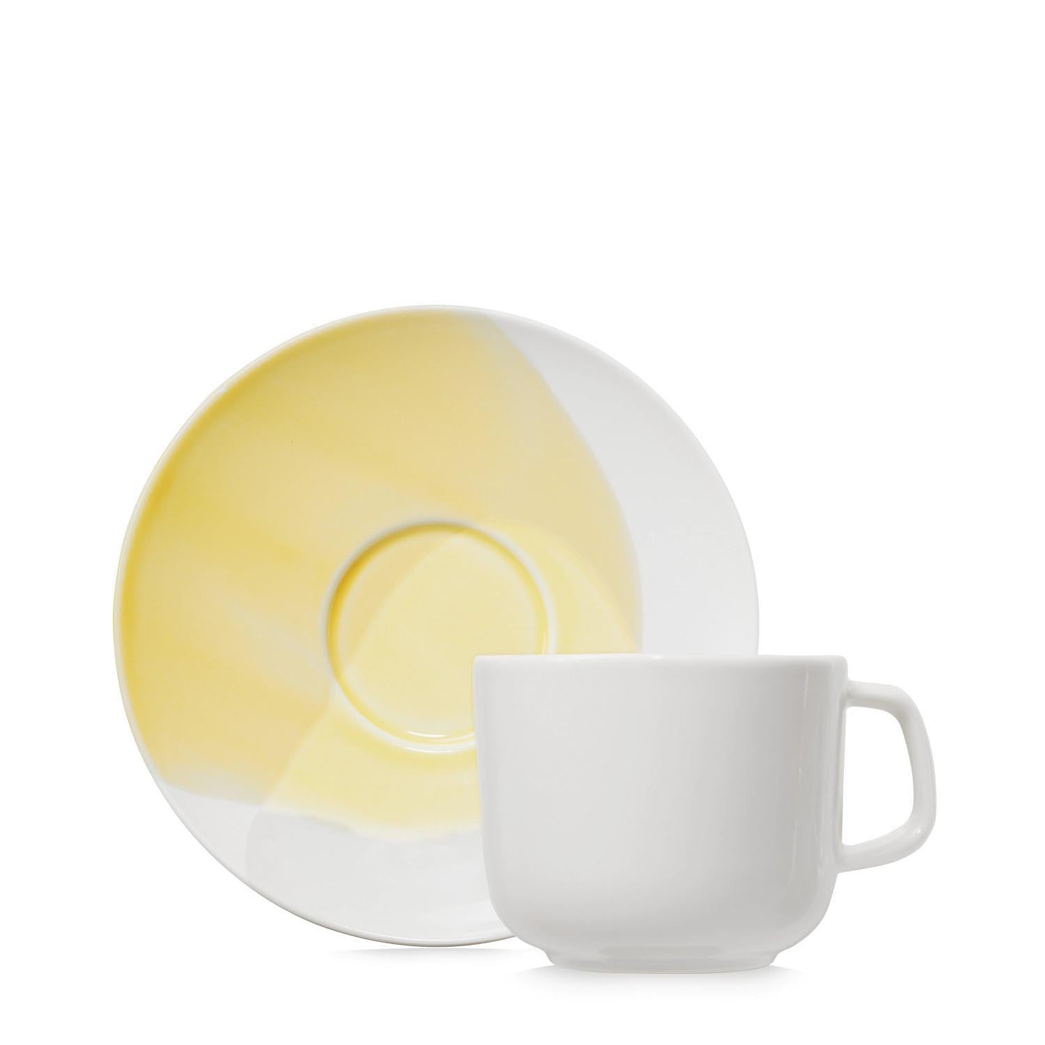 Confluence Teetasse m. Untertasse 20cl safran alab. weiss in Gelb präsentiert im Onlineshop von KAQTU Design AG. Espressotassen ist von Revol