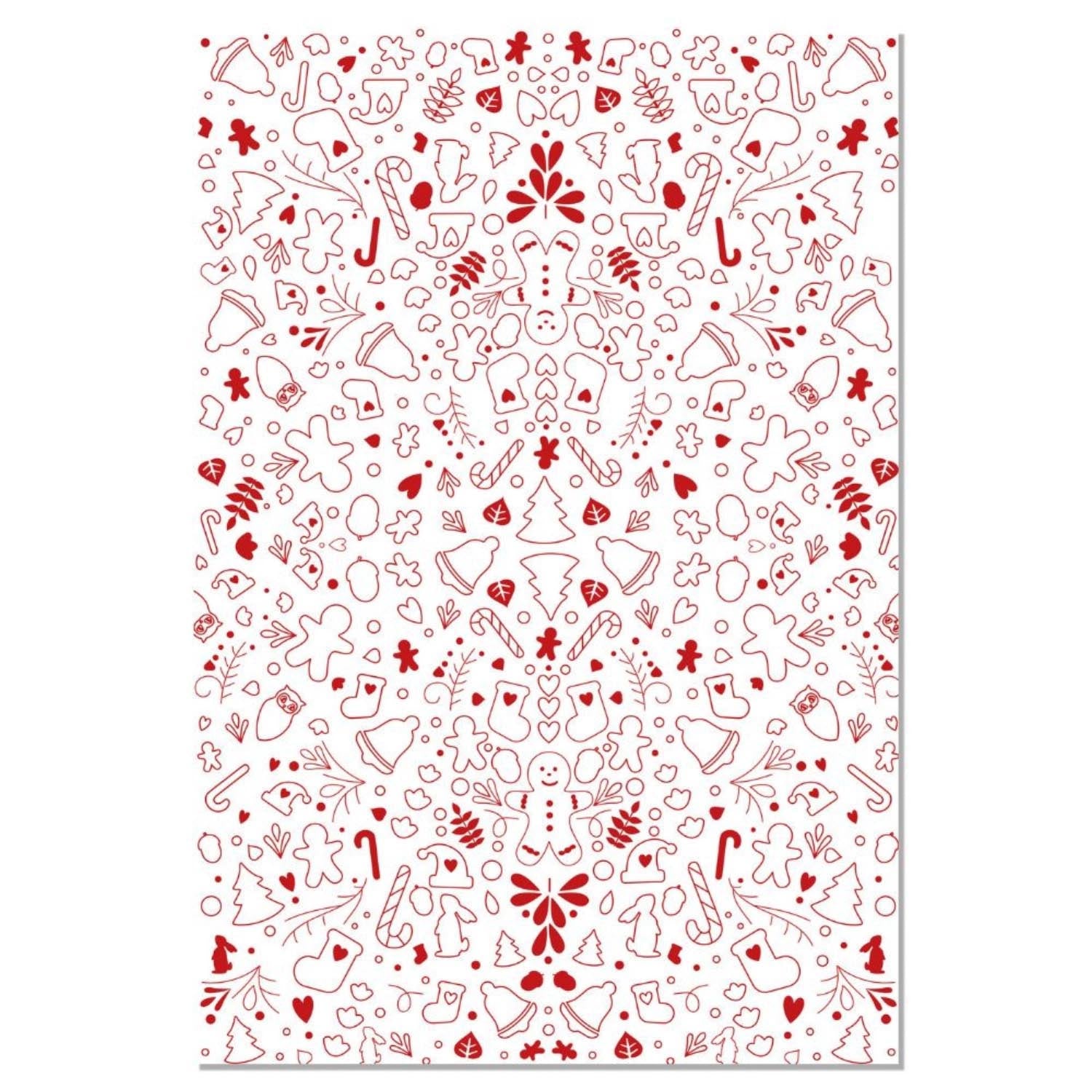 2er Set Transferbögen Weinachtsmotive Schokogeschmack rot