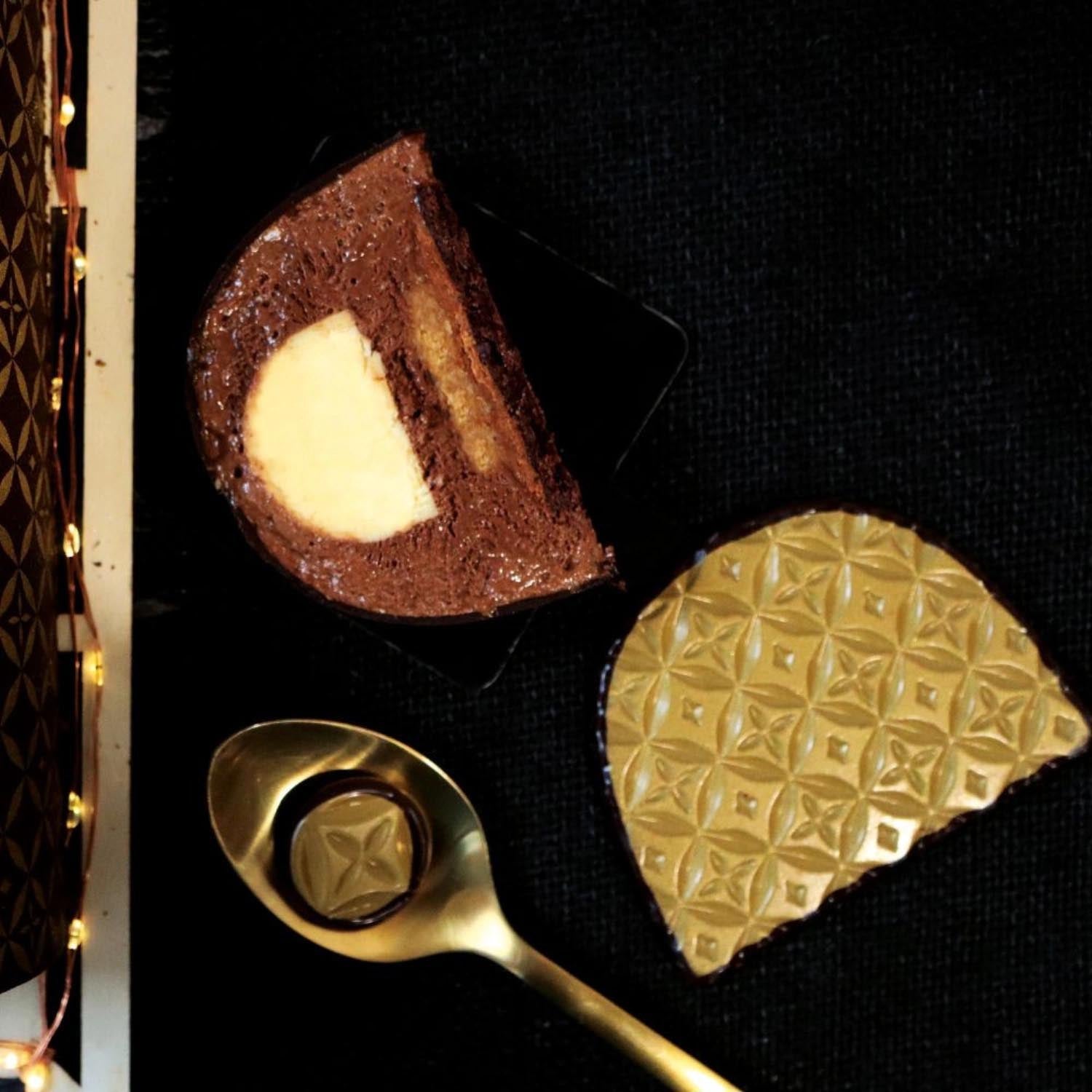 Rouladen Endkappe Couture Schokogeschmack gold