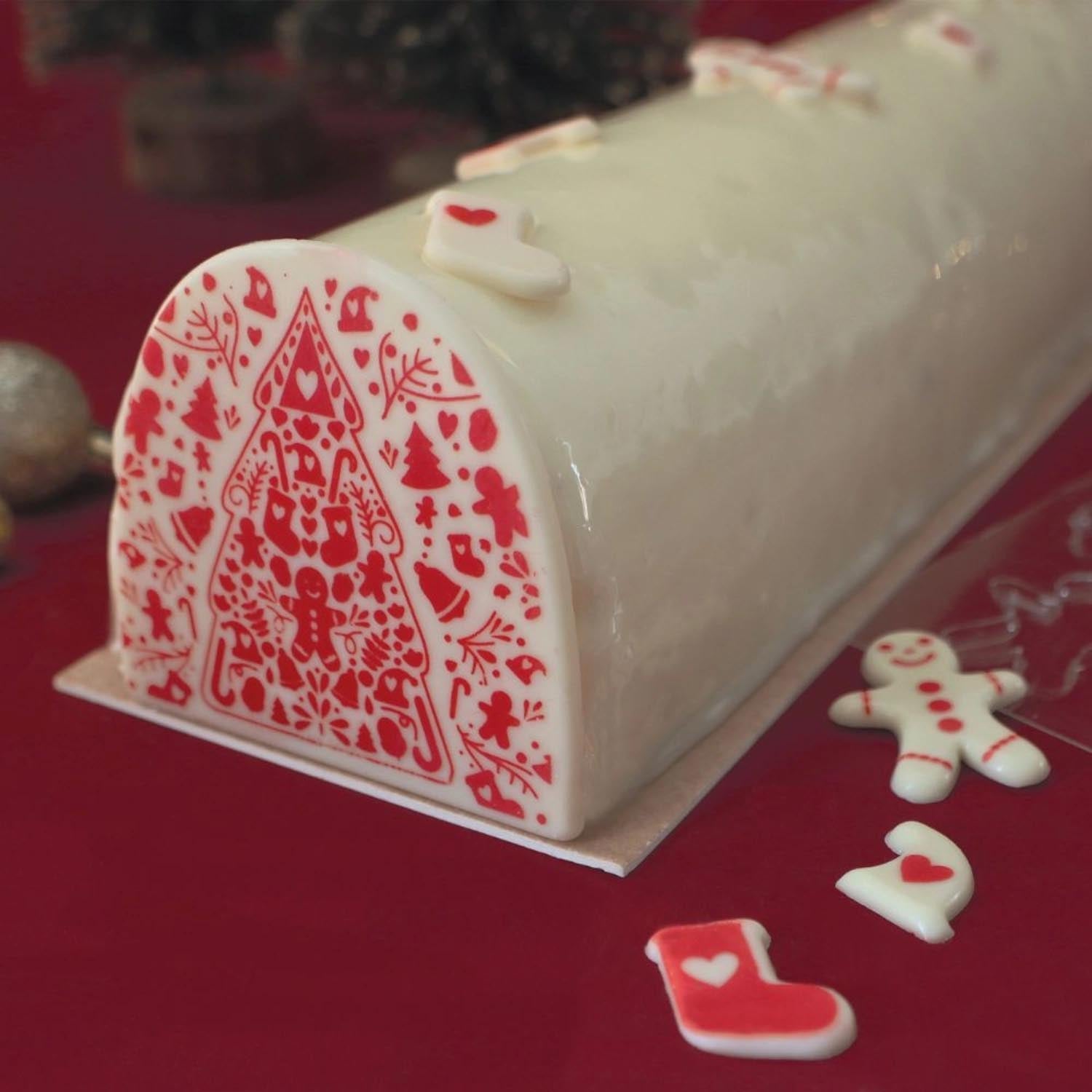 5er Set Kuchenunterlagen aus Kraftpapier, 10x30cm, ideal für stilvolle Präsentation und sicheren Transport von Backwaren.