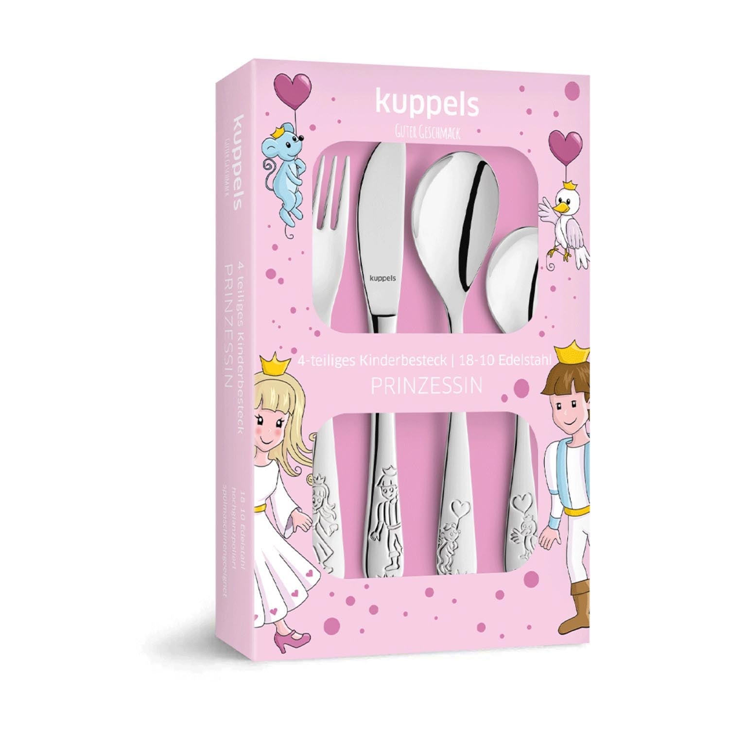 Das 4-teilige Kinderbesteck 'Prinzessin' von Amefa ist ideal für kleine Prinzessinnen. Hochwertig, kindgerecht und zauberhaft gestaltet.