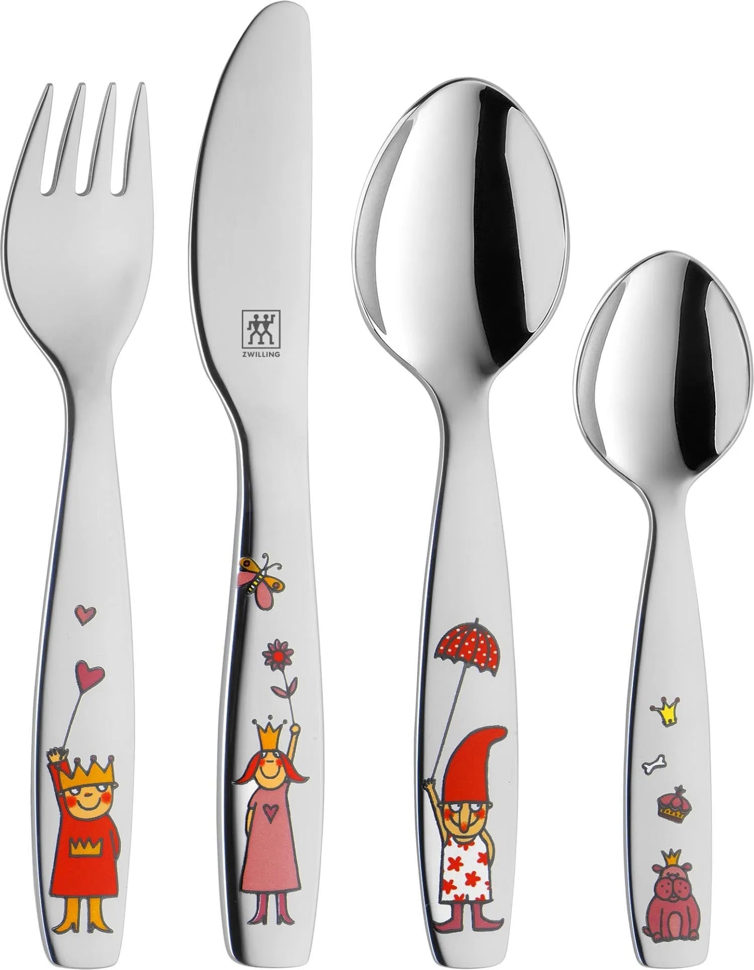 4tlg. Kinderbesteck Emilie in Mehrfarbig präsentiert im Onlineshop von KAQTU Design AG. Besteck ist von Zwilling