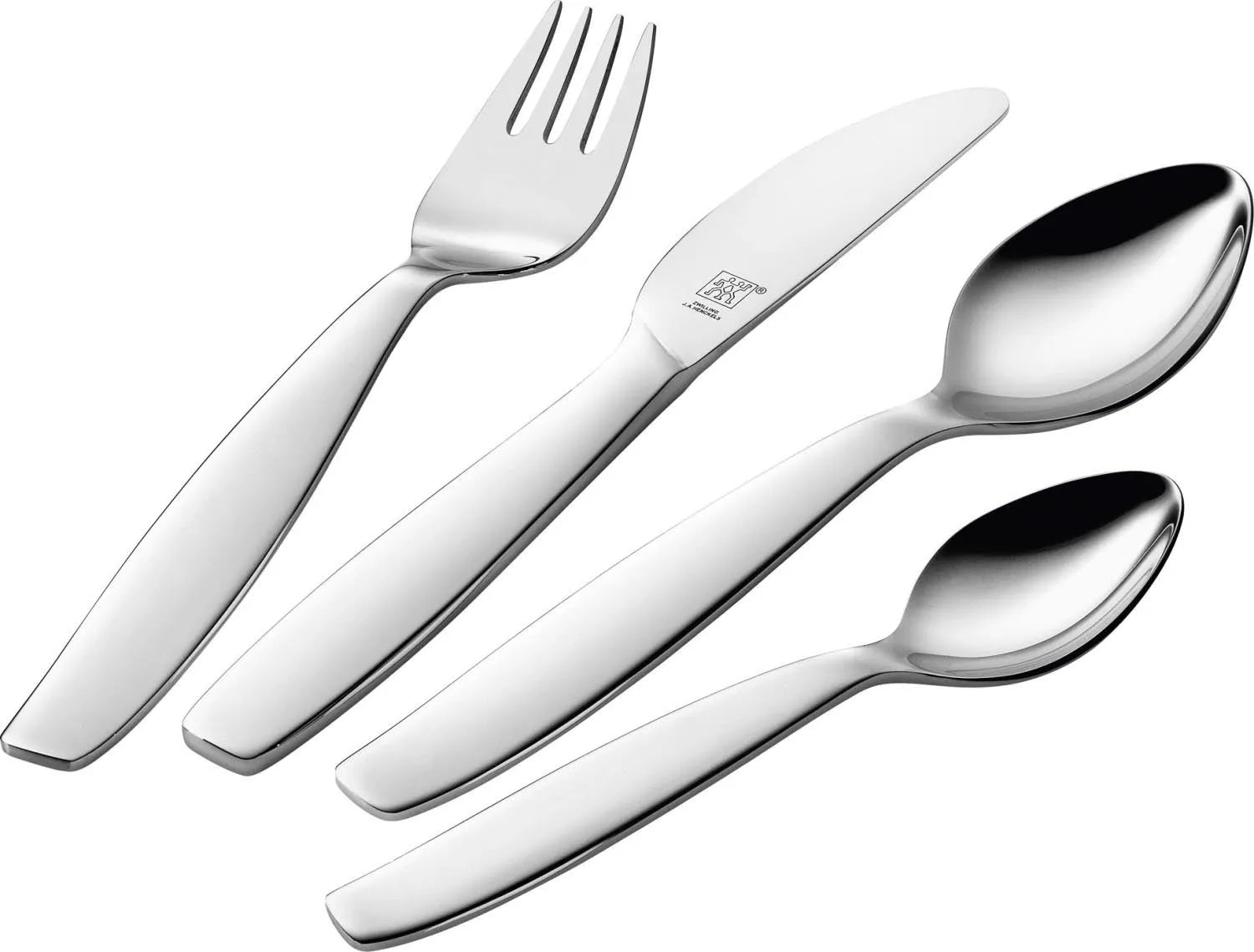 4tlg. Kinderbesteck Pila in Silber präsentiert im Onlineshop von KAQTU Design AG. Besteck ist von Zwilling