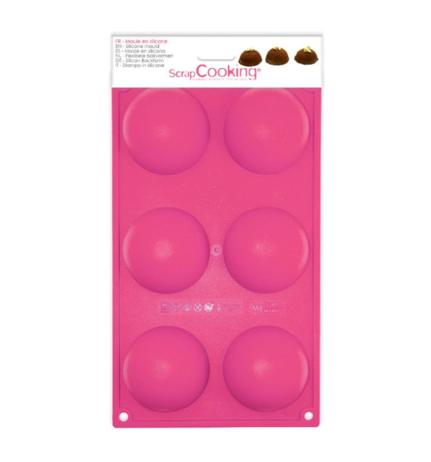 6er Silikonbackform Halbkugeln in Pink präsentiert im Onlineshop von KAQTU Design AG. Backform / Backblech ist von Scrap Cooking