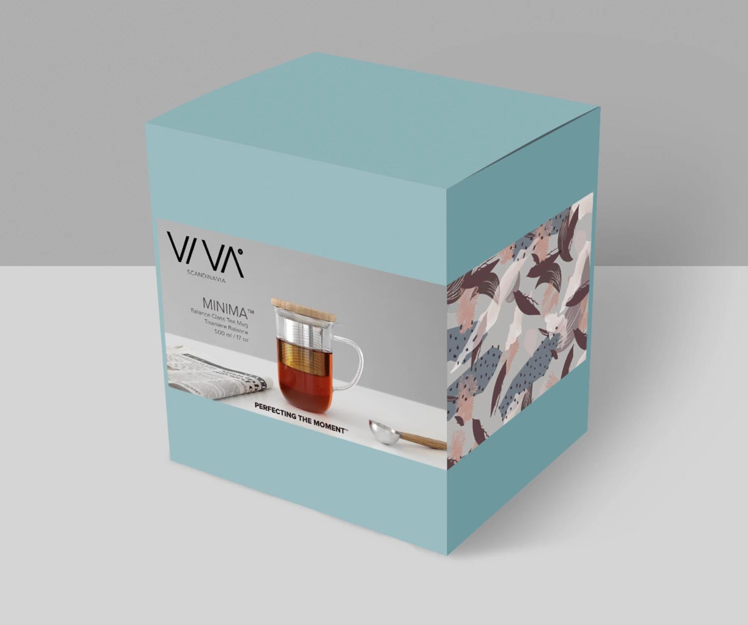 Hochwertige Teetasse aus Glas, 500ml, mit integriertem Sieb, ideal für losen Tee. Modernes Design für genussvolle Teemomente.