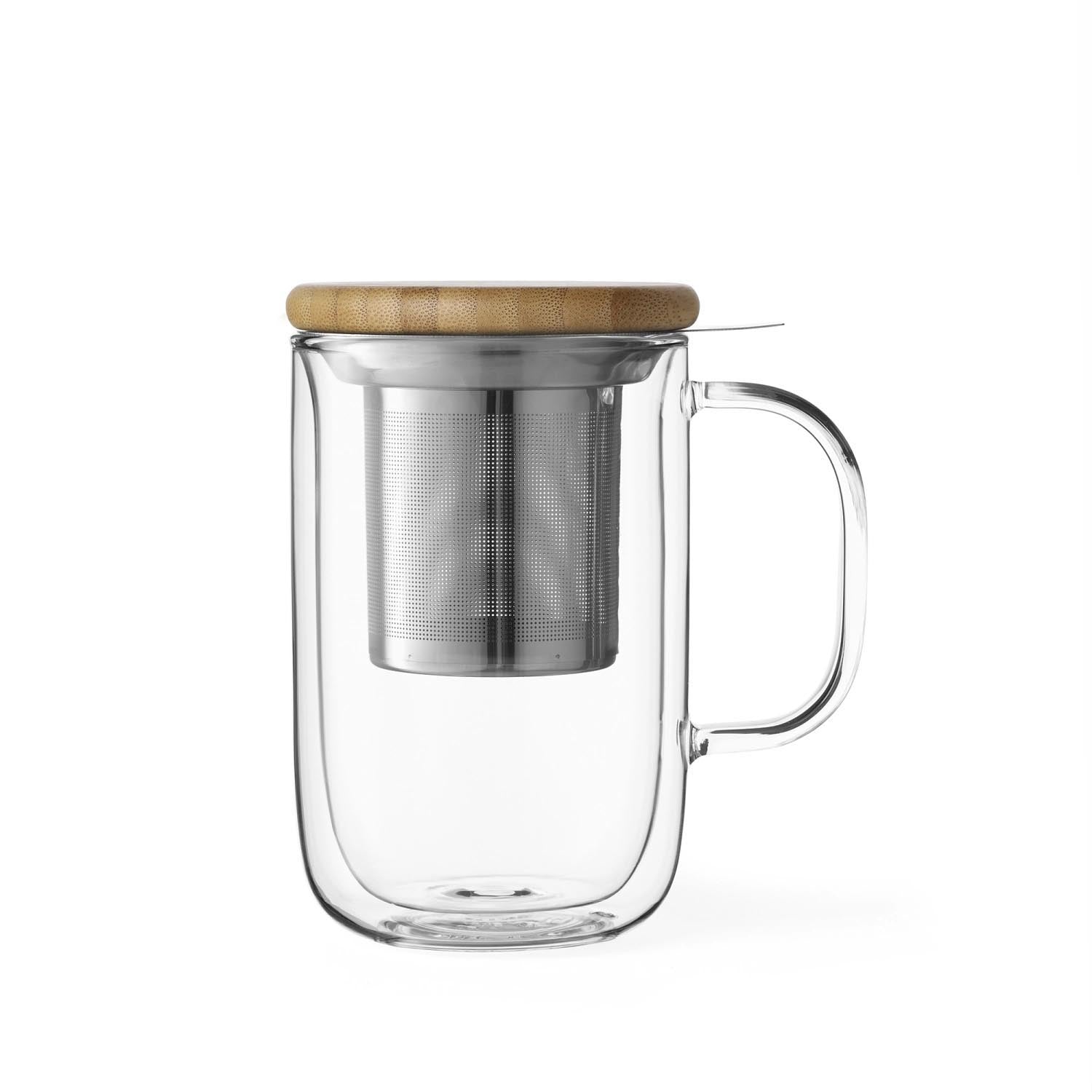 Minima Balanced Tasse doppelwandig mit Infuser 500ml in Weiss präsentiert im Onlineshop von KAQTU Design AG. Tasse ist von Viva