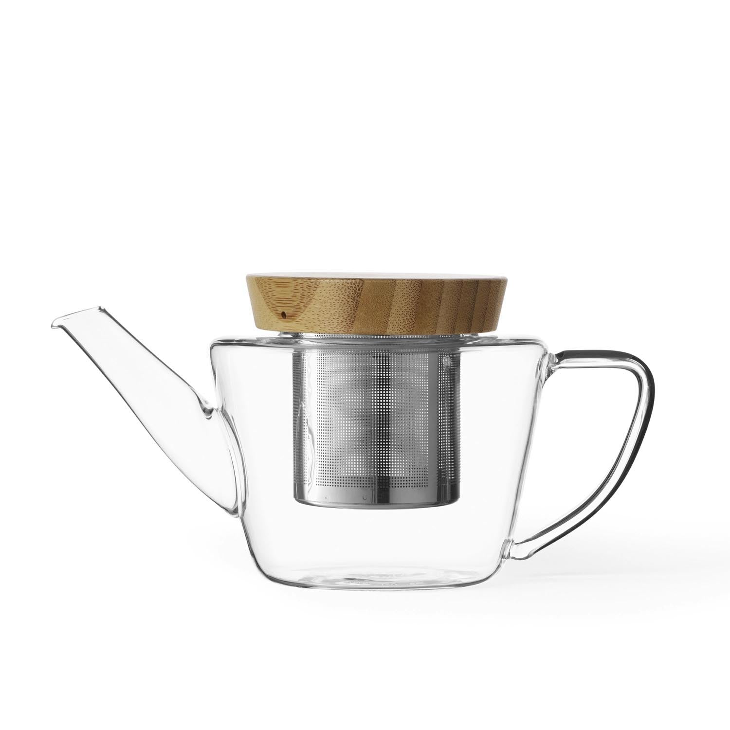 Infusion Teekrug mit Holzdeckel 0.5l Borosilikat in Weiss präsentiert im Onlineshop von KAQTU Design AG. Krug ist von Viva