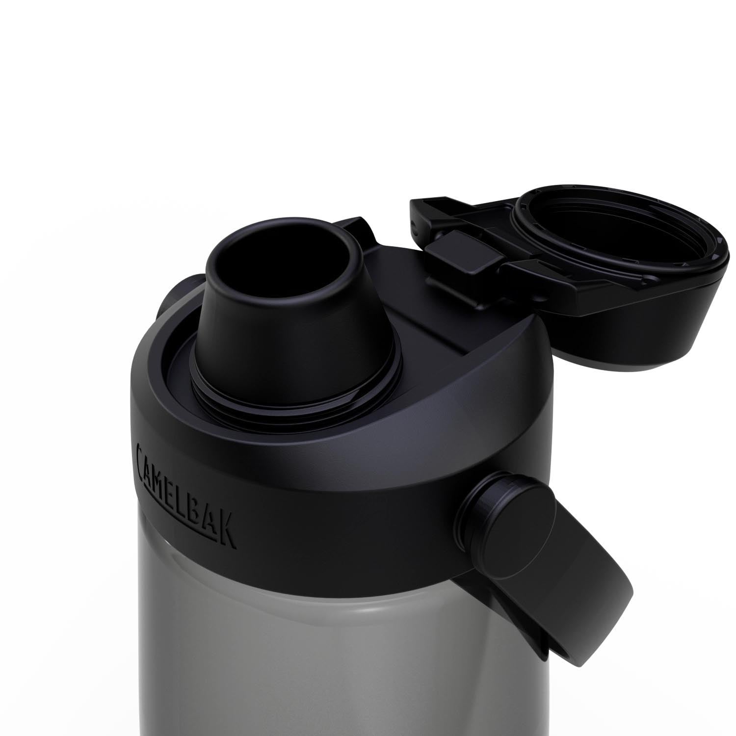Die CamelBak Thrive Flip Straw 0.75L in Charcoal ist eine stilvolle Trinkflasche mit Klapp-Strohhalm, ideal für unterwegs.
