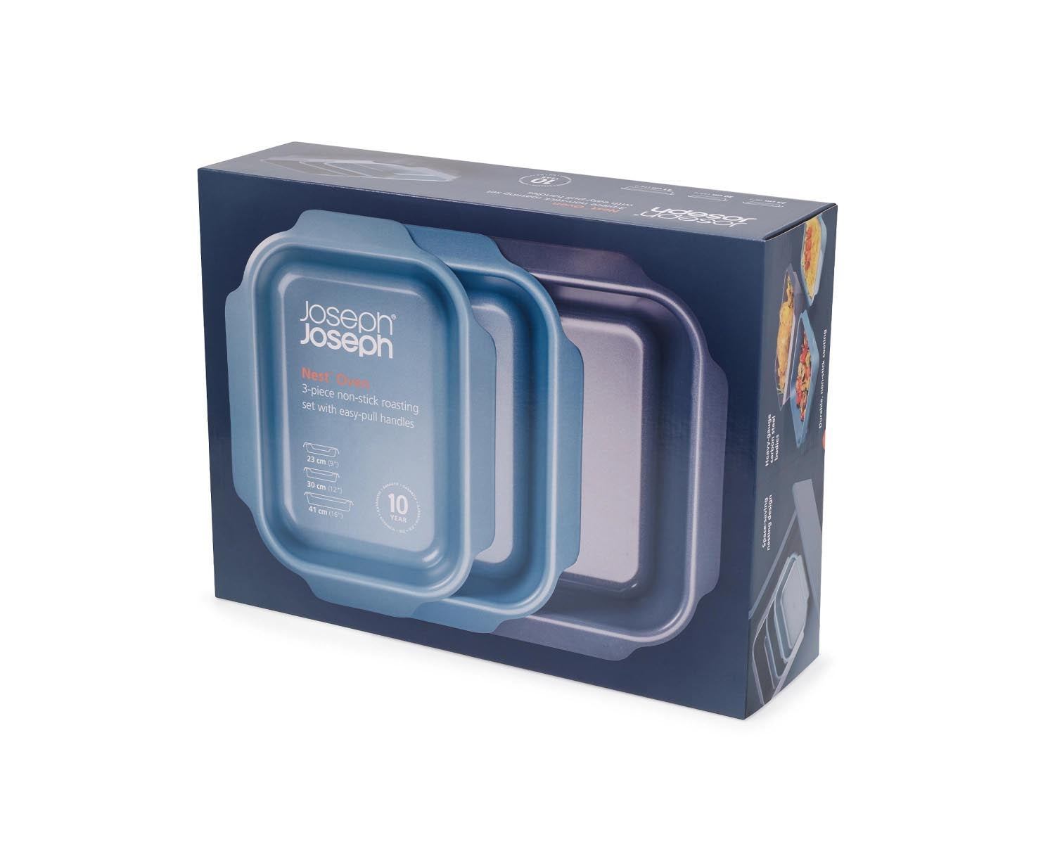 Praktisches 3er Set Joseph Joseph Backformen in verschiedenen Größen, ideal für vielseitiges Backen und Kochen.