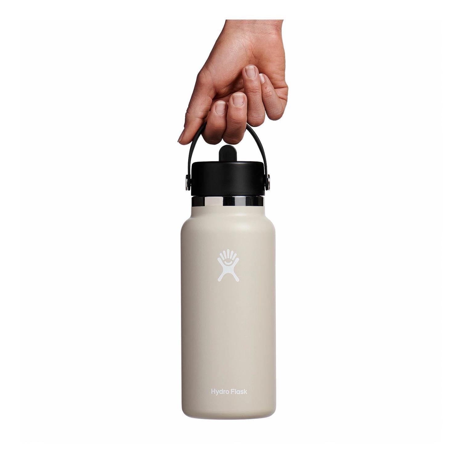 Trinkflasche Wide Flex Deckel Deckel Strohhalm 945ml oat in Weiss präsentiert im Onlineshop von KAQTU Design AG. Trinkflasche ist von Hydro Flask