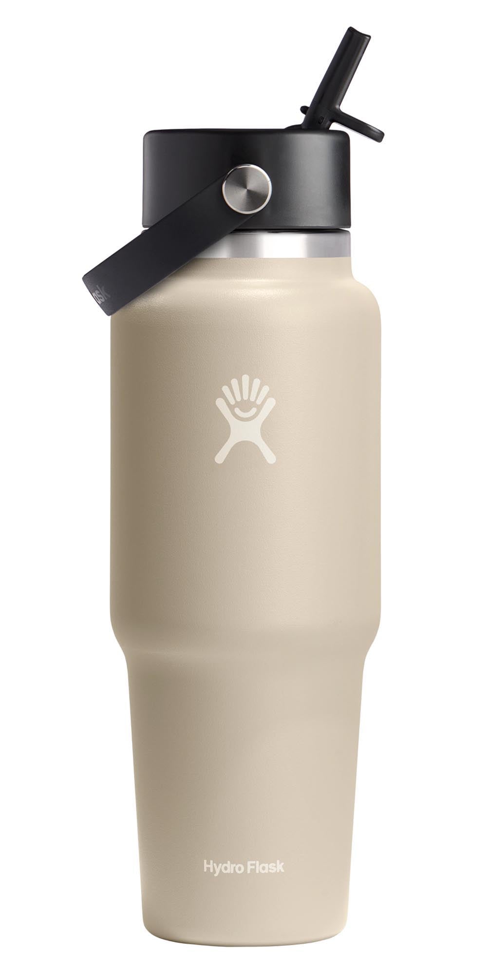 Trinkflasche Travel Wide Flex Deckel Strohhalm 945ml oat in Weiss präsentiert im Onlineshop von KAQTU Design AG. Trinkflasche ist von Hydro Flask