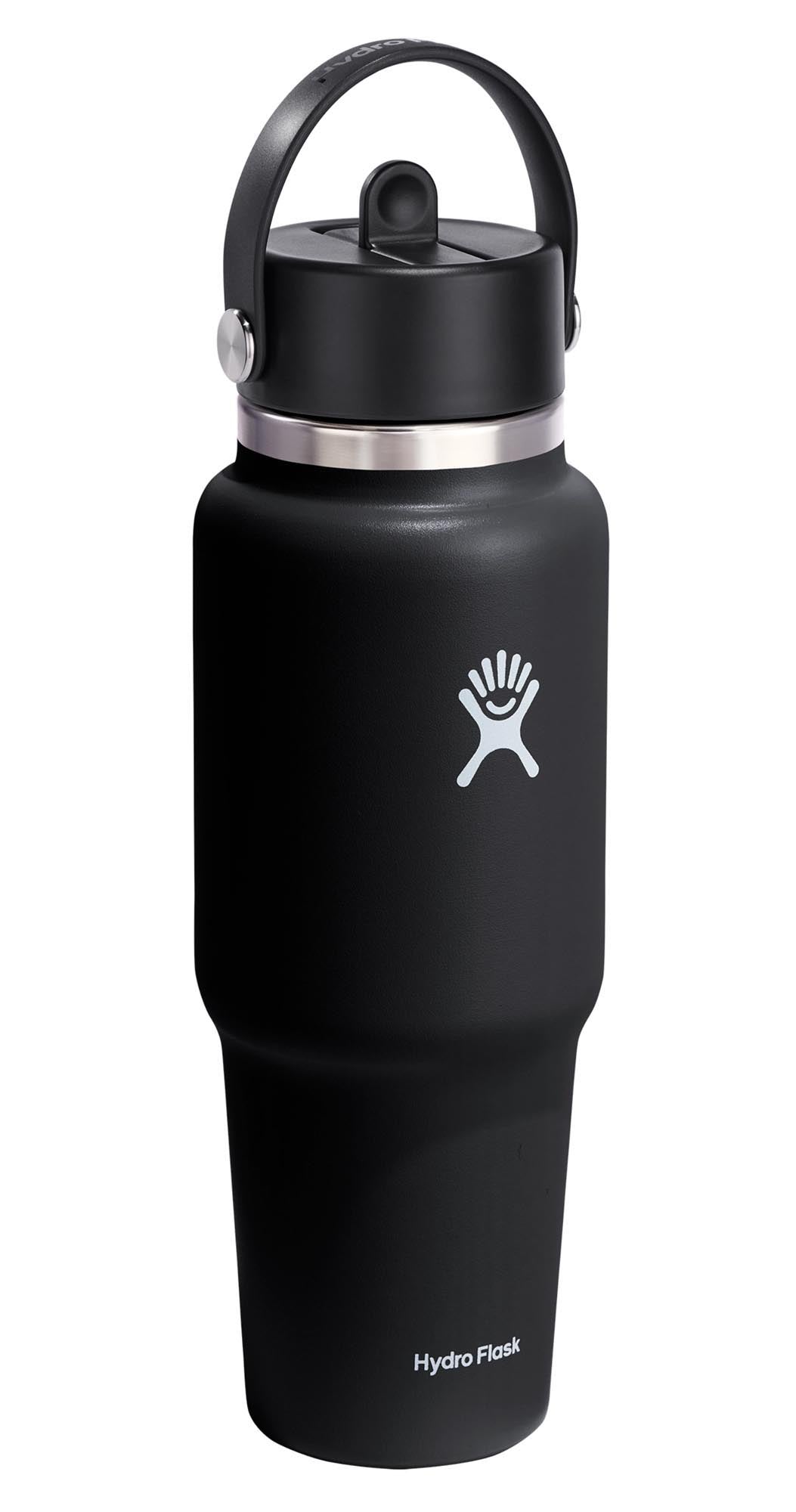 Trinkflasche Travel Wide Flex Deckel Strohhalm 945ml schwarz in Schwarz präsentiert im Onlineshop von KAQTU Design AG. Trinkflasche ist von Hydro Flask