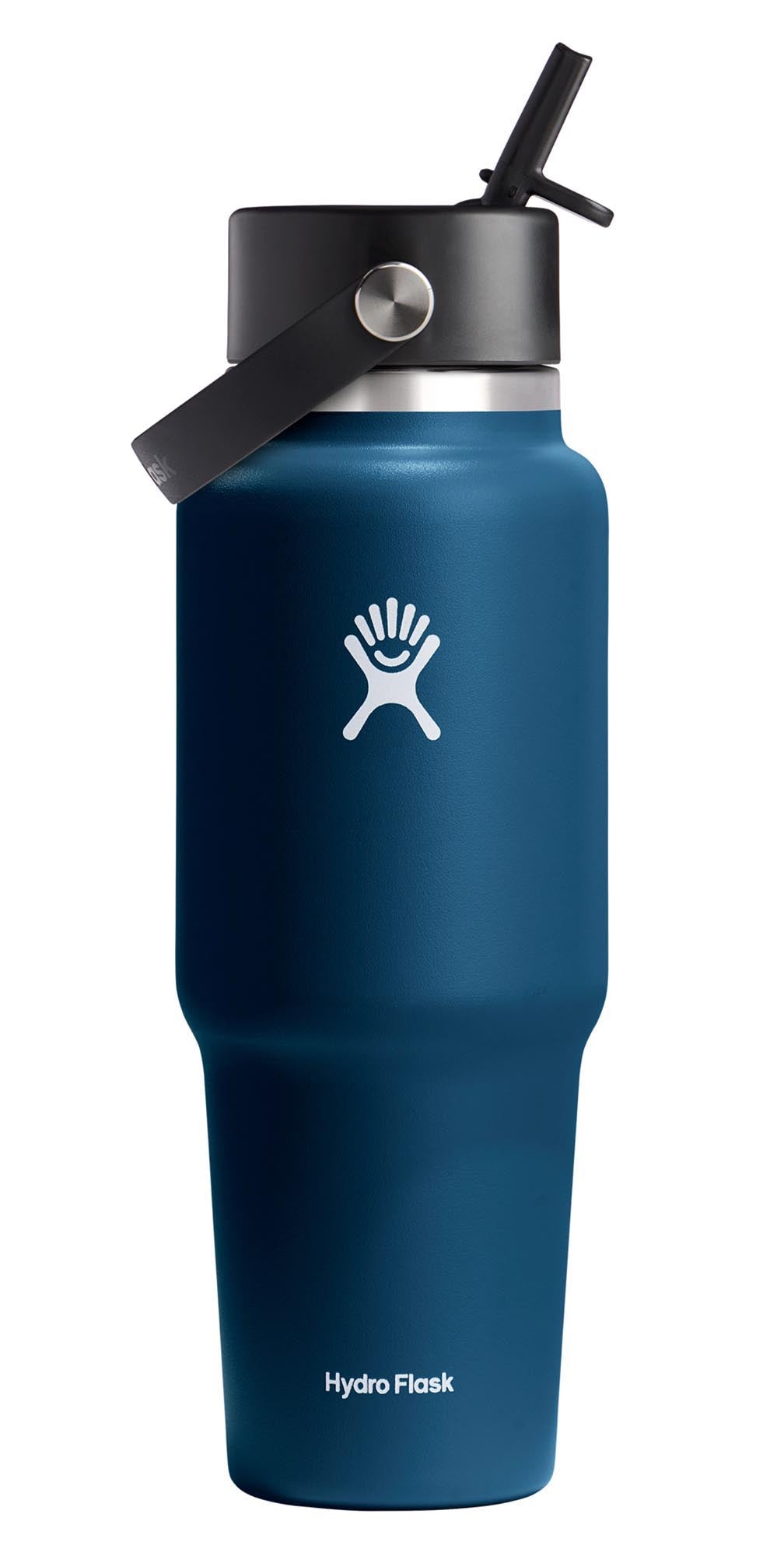 Trinkflasche Travel Wide Flex Deckel Strohhalm 945ml indigo in Blau präsentiert im Onlineshop von KAQTU Design AG. Trinkflasche ist von Hydro Flask