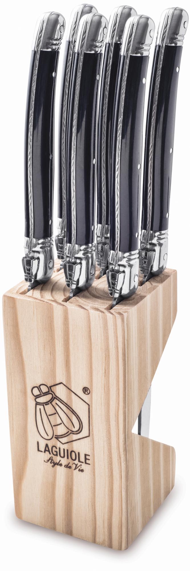 Laguiole Premium Line Steakmesser schwarz 1.8mm schwarz in Schwarz präsentiert im Onlineshop von KAQTU Design AG. Küchenmesser ist von Laguiole Style de Vie